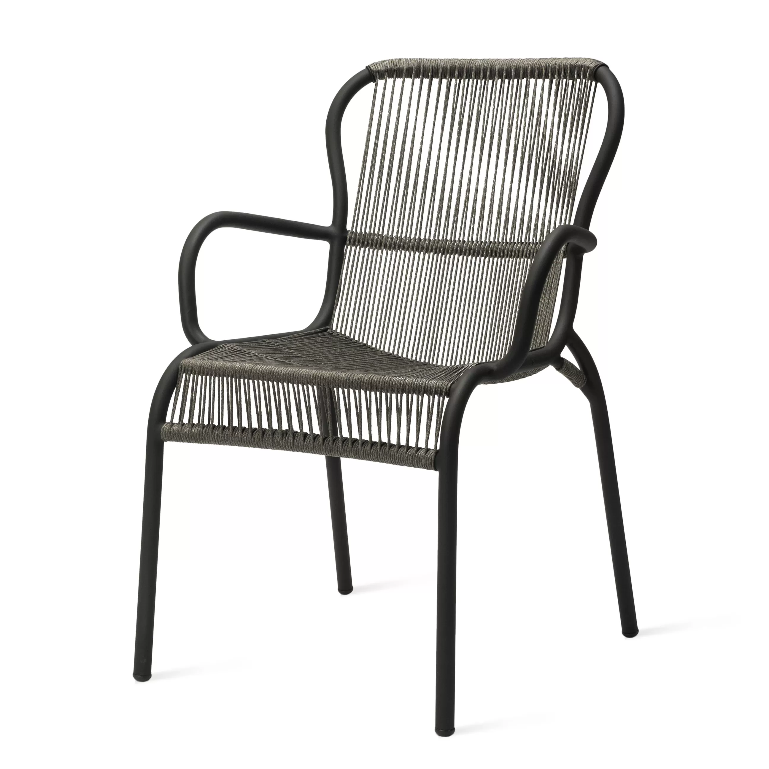 Chaises De Jardin>Vincent Sheppard Fauteuil Empilable Loop Plastique Gris / Cordage Polypropylene Tisse Main - Gris Fossile