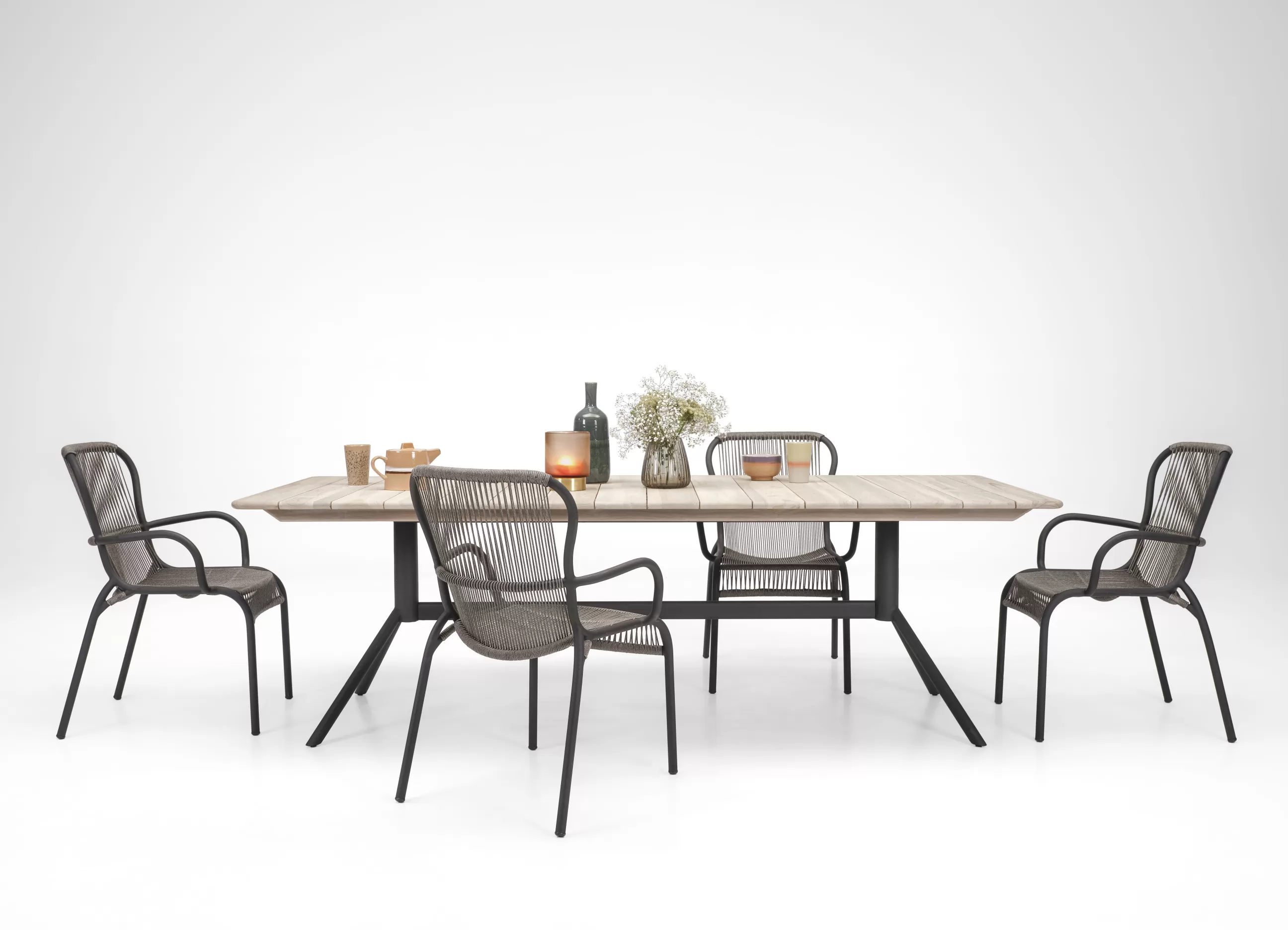 Chaises De Jardin>Vincent Sheppard Fauteuil Empilable Loop Plastique Gris / Cordage Polypropylene Tisse Main - Gris Fossile