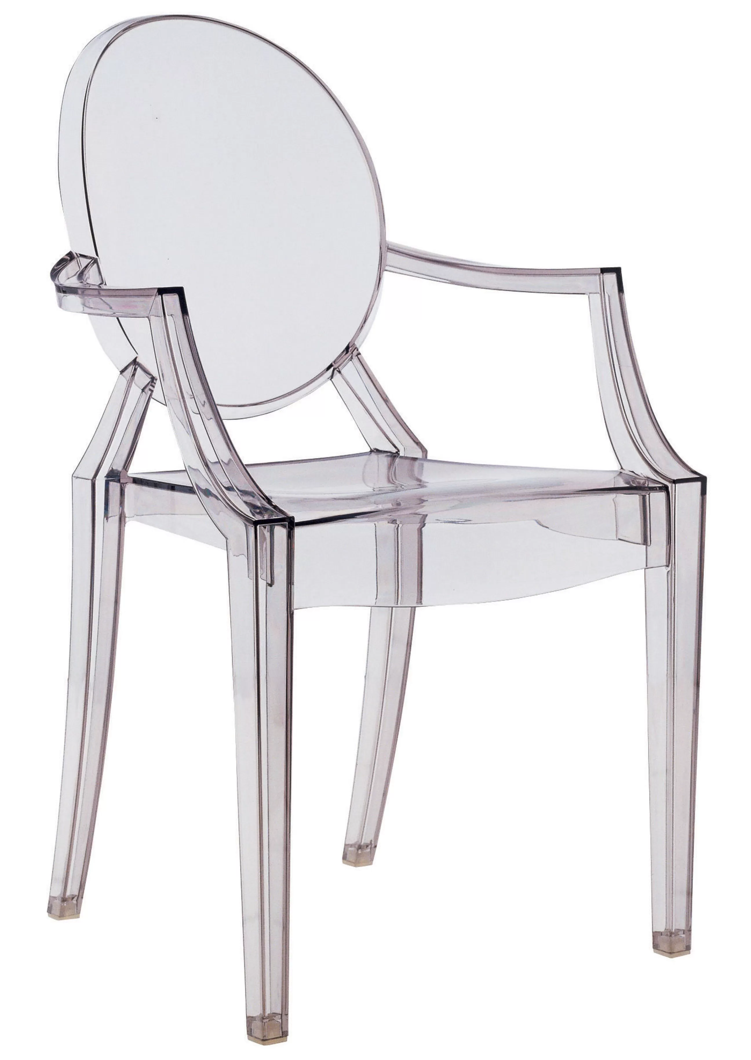 Fauteuils De Bureau>Kartell Fauteuil Empilable Louis Ghost Plastique Gris / Polycarbonate 2.0 - Fume