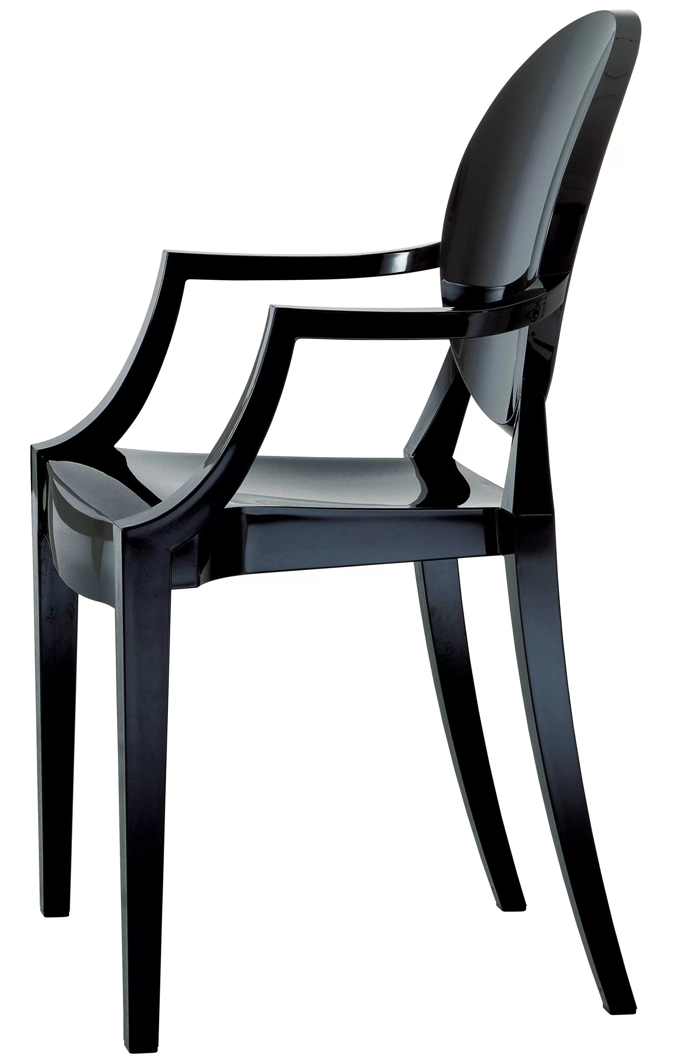 Fauteuils De Bureau>Kartell Fauteuil Empilable Louis Ghost Plastique Noir / Polycarbonate 2.0 - Noir Opaque