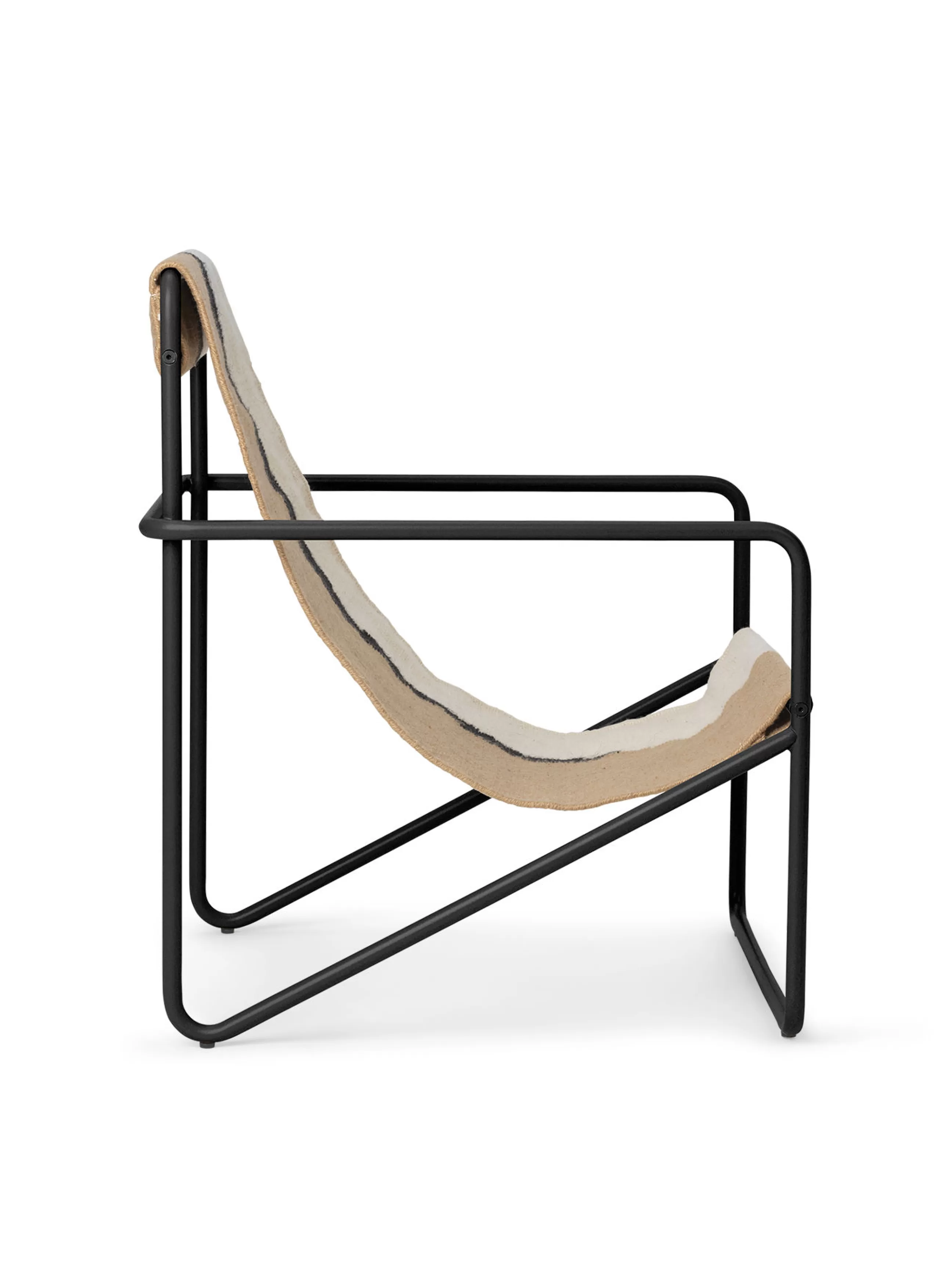 Mobilier Kids>Ferm Living Fauteuil Enfant Desert Tissu Blanc Beige / Structure Noire - Bouteilles Plastique Recyclees - Beige - Noir - Taupe