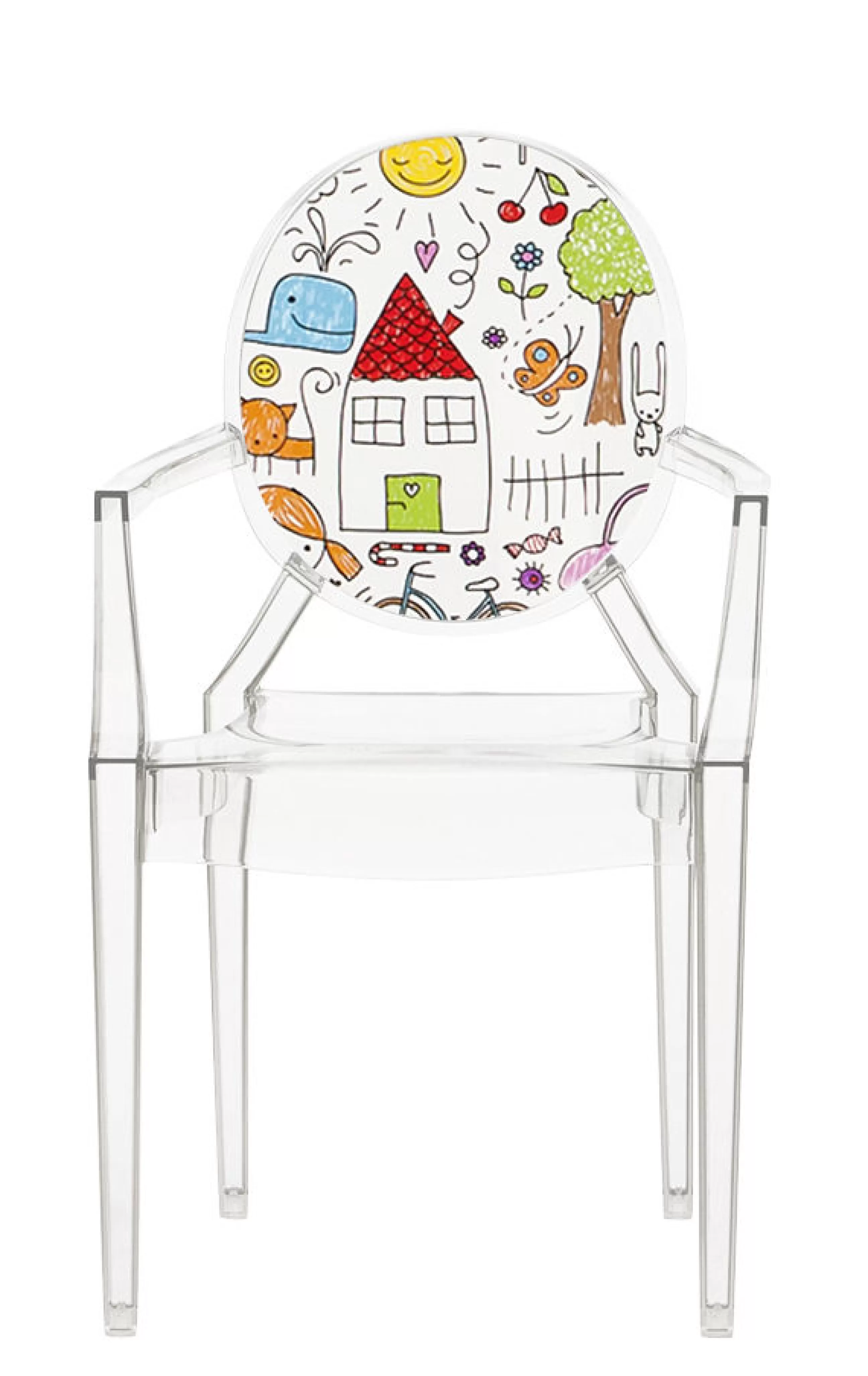 Mobilier Kids>Kartell Fauteuil Enfant Lou Lou Ghost Plastique Multicolore Transparent / Dossier Décore - Multicolore - Transparent