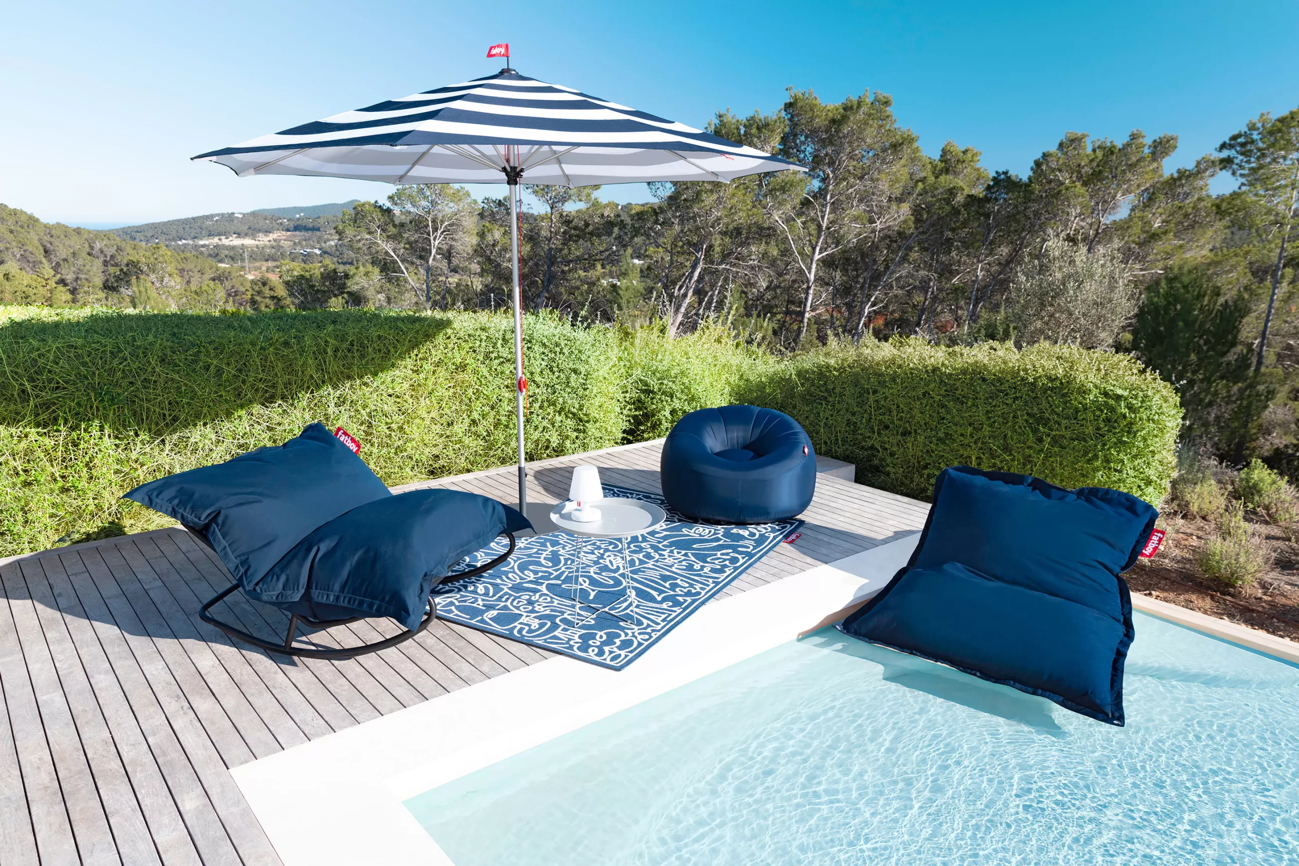 Fauteuils De Jardin>Fatboy Fauteuil Gonflable Lamzac O 3.0 Tissu Bleu / O 103 Cm - Bleu Fonce