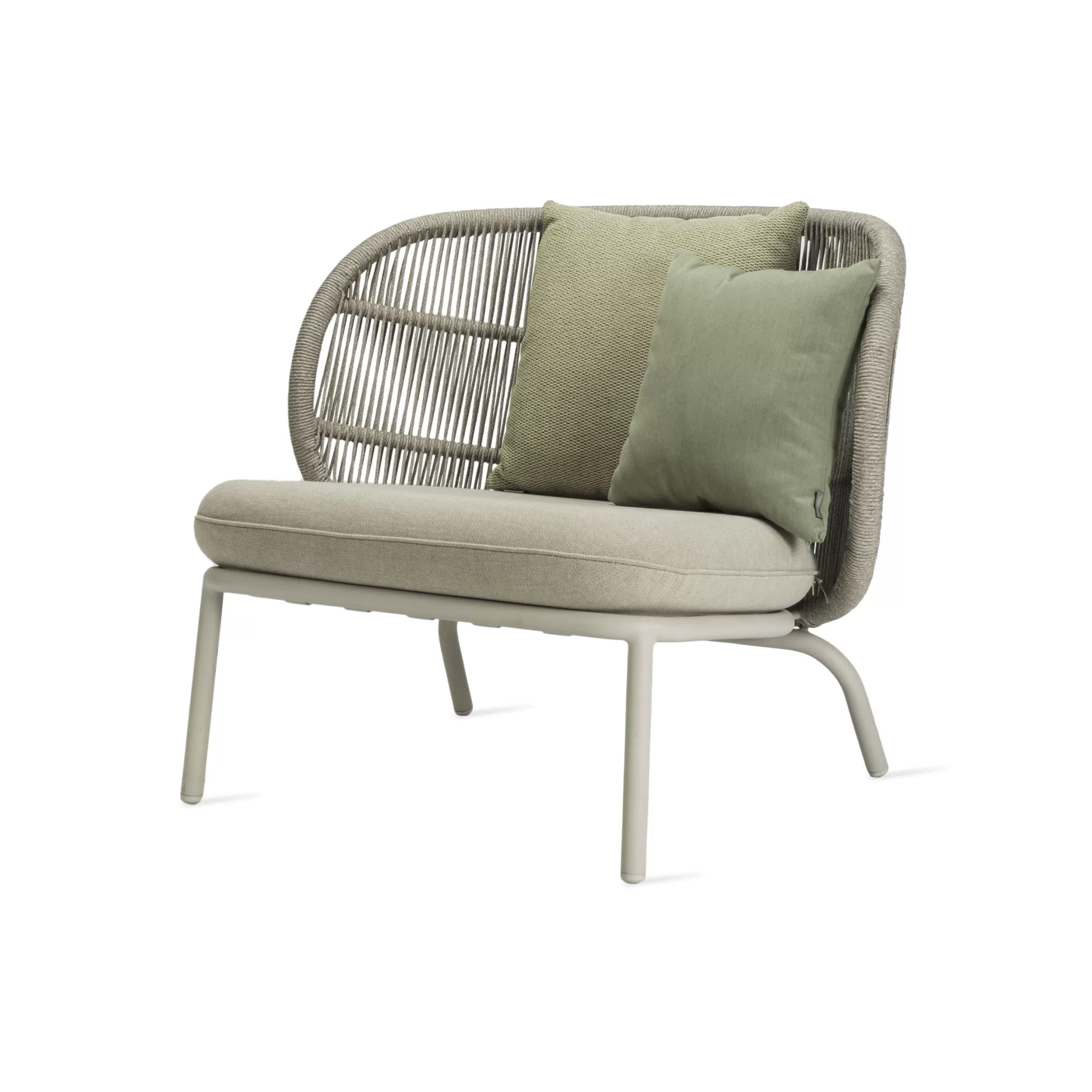 Fauteuils De Jardin>Vincent Sheppard Fauteuil Kodo Lounge Plastique Tissu Blanc Multicolore / H 78 Cm - Corde Acrylique Tressee Main - Beige Amande - Blanc Dune - Jaune Kiwi - Vert Olive