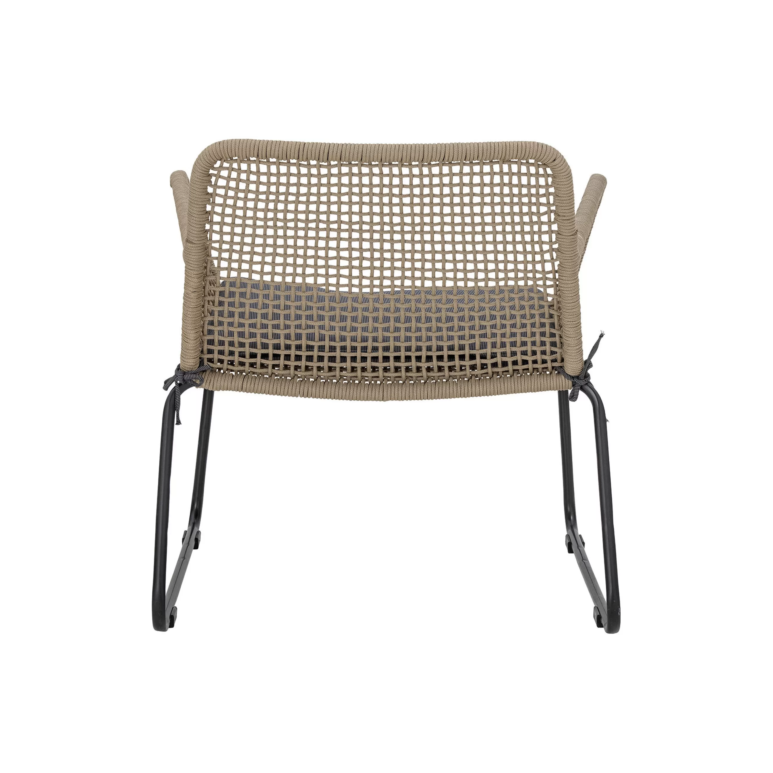 Chaises De Jardin>Bloomingville Fauteuil Mundo Tissu Fibre Vegetale Beige / Corde Polyester - Gris Fonce - Taupe