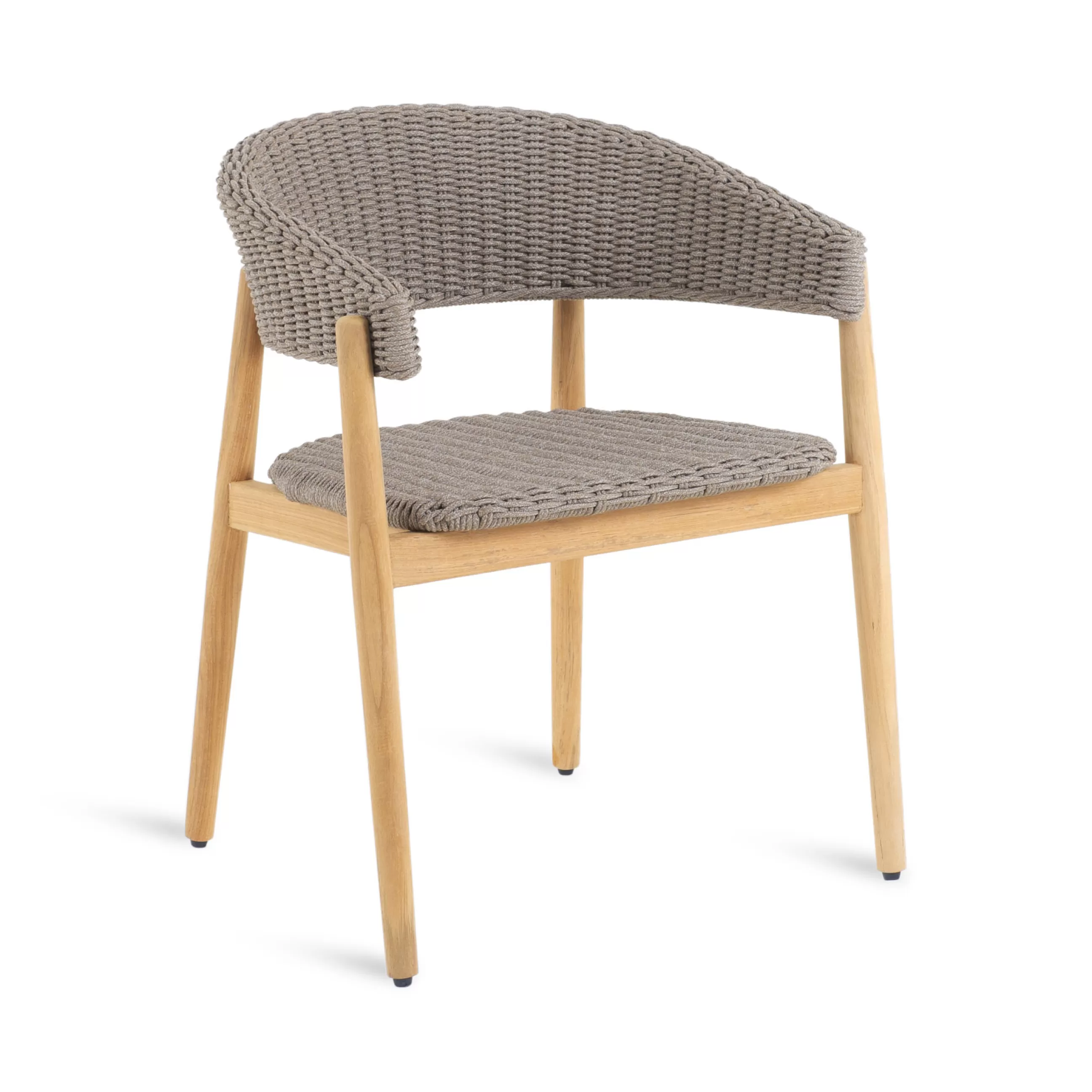 Chaises De Jardin>Unopiu Fauteuil Pevero Tissu Beige Bois Naturel / Teck & Corde Synthetique - Taupe - Teck
