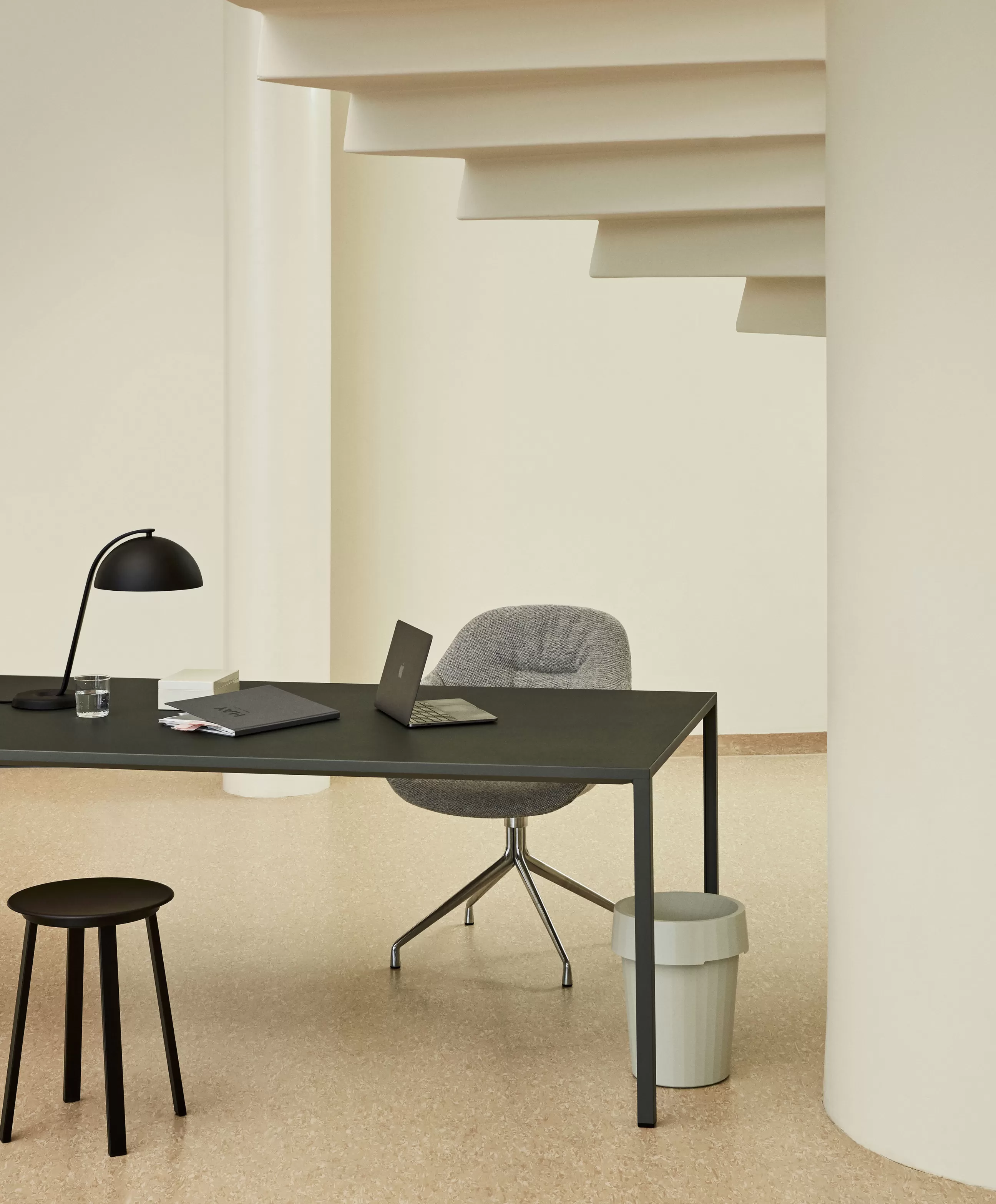 Fauteuils De Bureau>Hay Fauteuil Pivotant About A Chair Aac121 Soft Tissu Gris / Dossier Haut - Tissu Integral Matelasse - Chrome - Gris