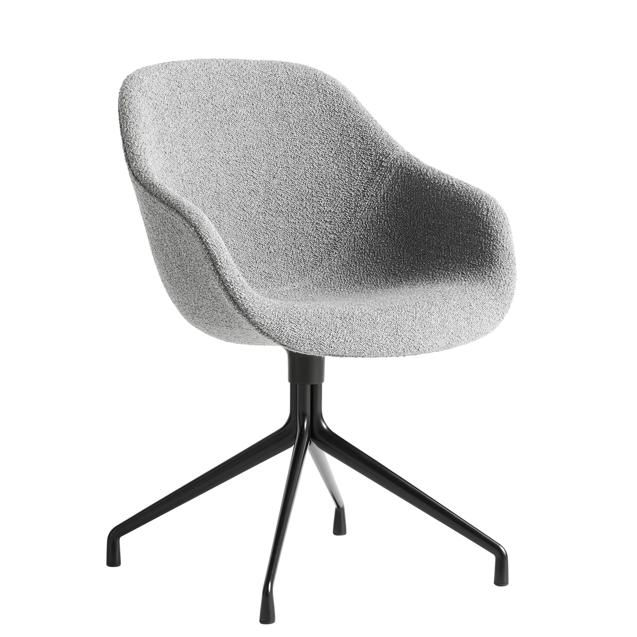 Fauteuils De Bureau>Hay Fauteuil Pivotant About A Chair Aac121 Tissu Gris / Dossier Haut - Rembourre - Tissu Integral - Gris - Noir