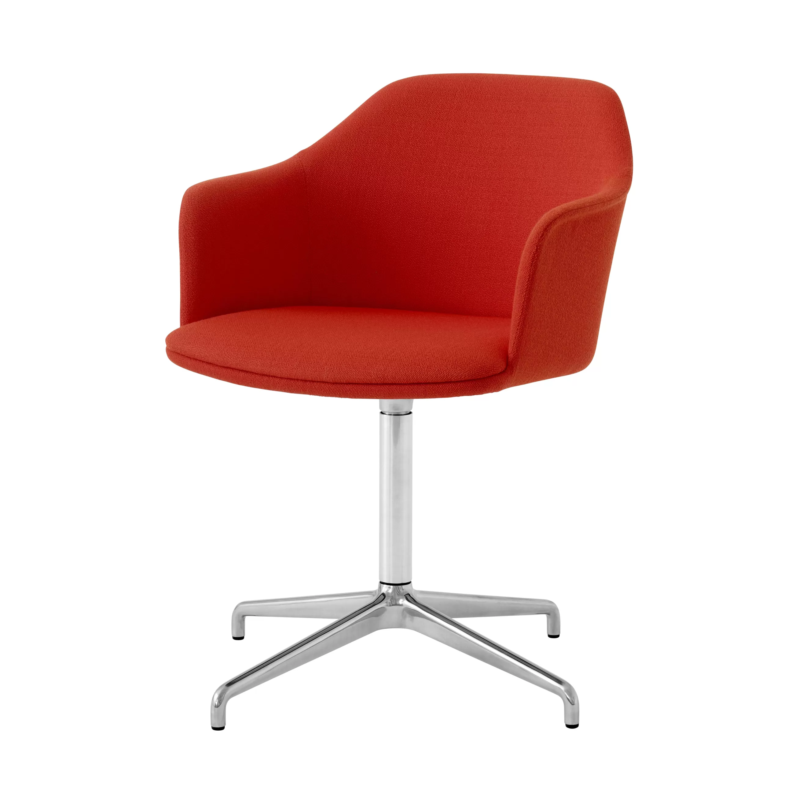 Fauteuils De Bureau>&tradition Fauteuil Pivotant Rely Hw41 Tissu Orange - Aluminium Poli - Orange