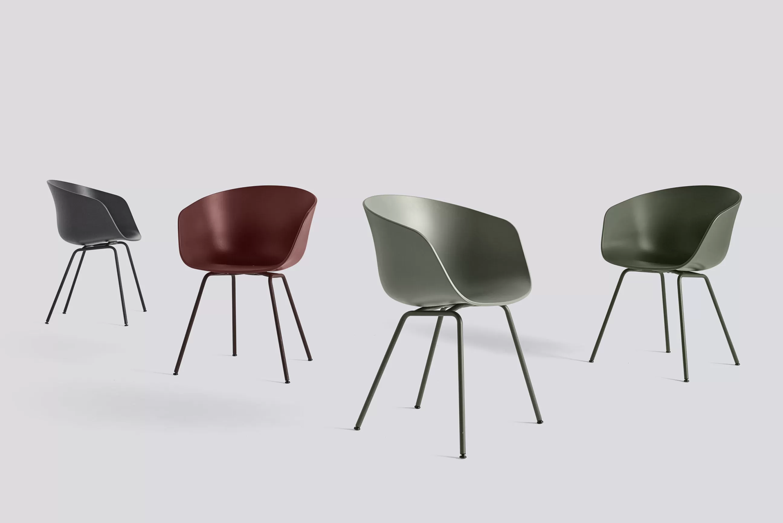 Fauteuils De Bureau>Hay Fauteuil Rembourre About A Chair Aac27 Tissu Gris / Tissu Integral & Pieds Metal - Gris Clair - Noir