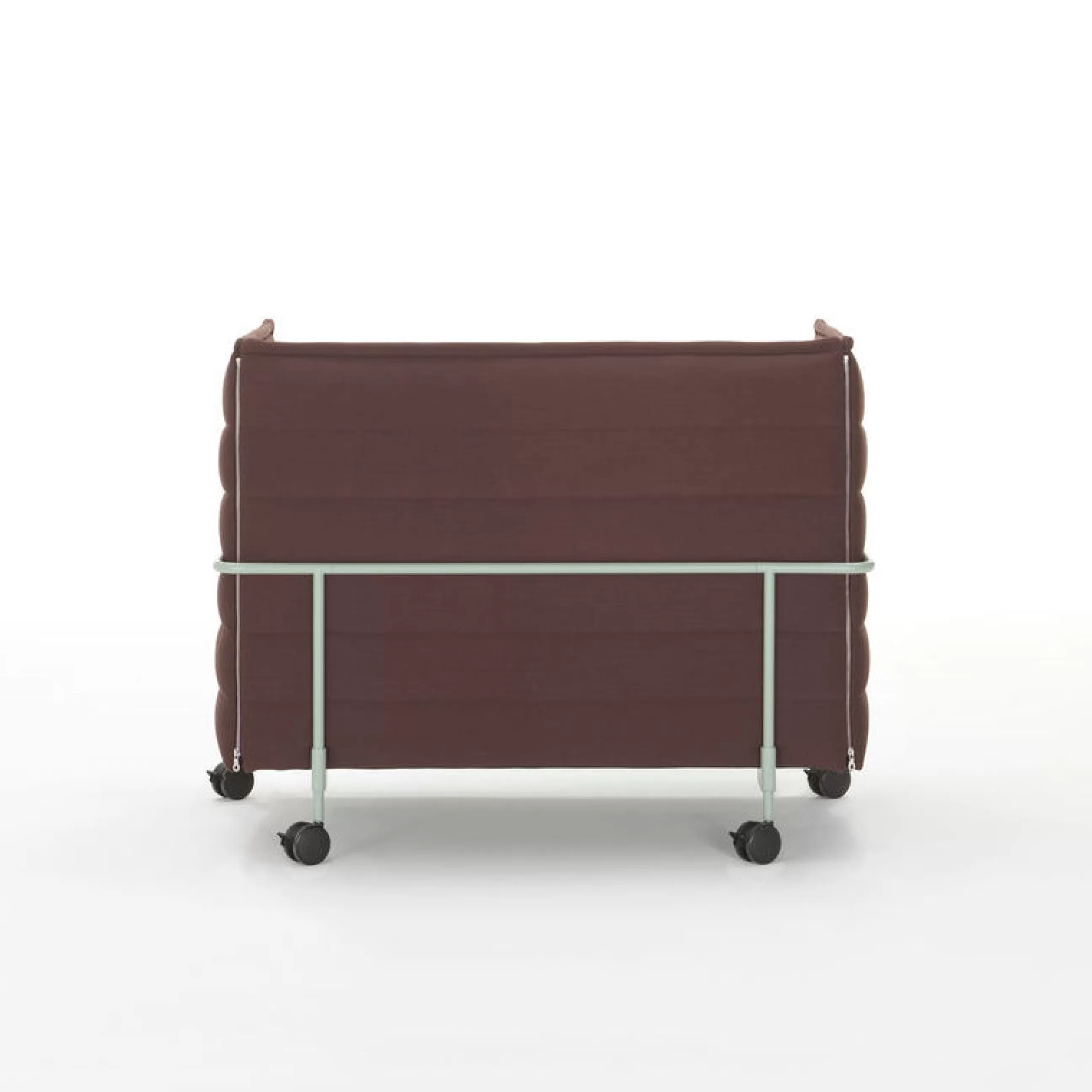 Fauteuils De Bureau>Vitra Fauteuil Rembourre Alcove Work Lowback Tissu Rouge / Sur Roulettes - Tablette Gauche - Noir - Rouge Fonce - Vert Menthe