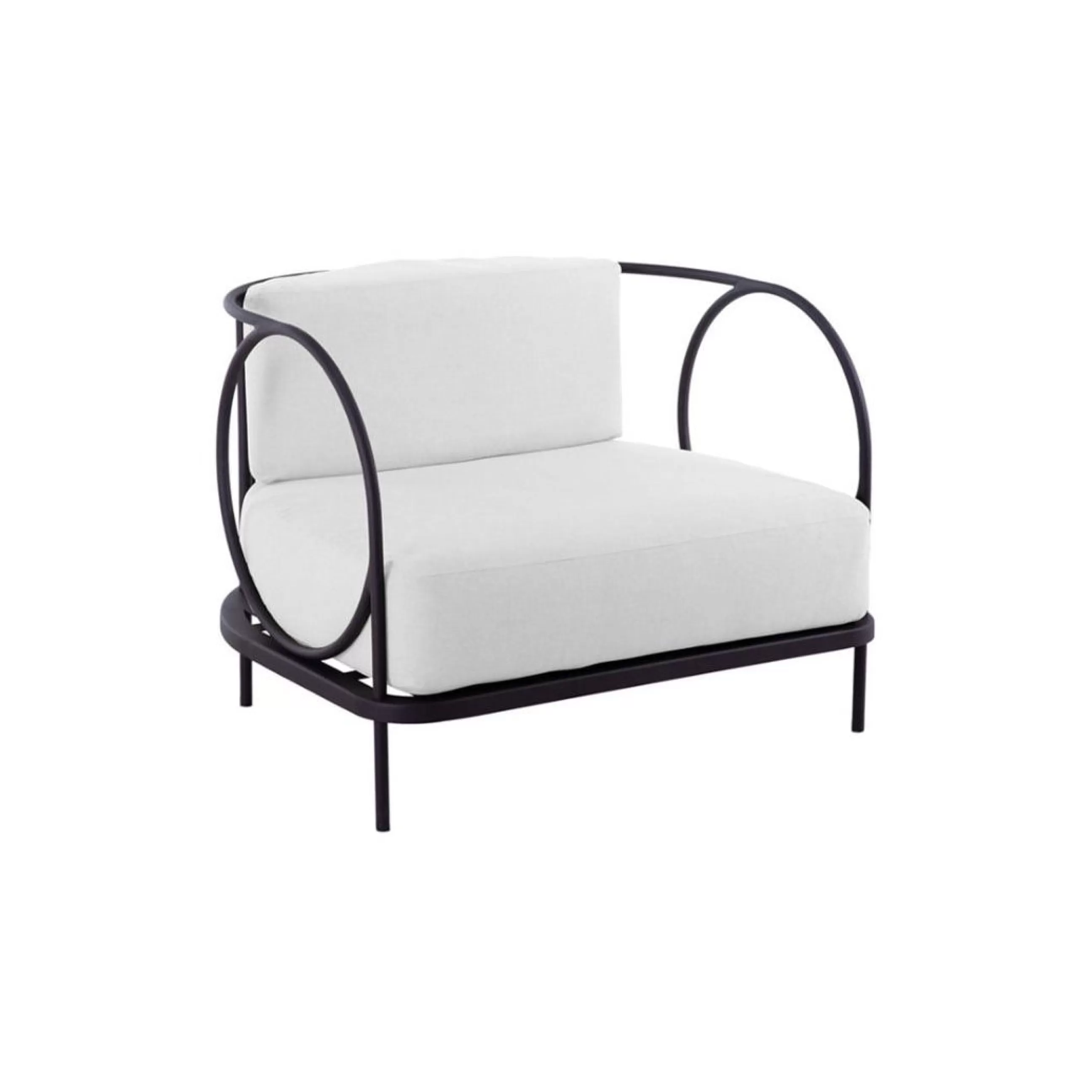 Fauteuils De Jardin>Unopiu Fauteuil Rembourre Ariete Metal;Tissu Blanc - Blanc Diamante - Bronze