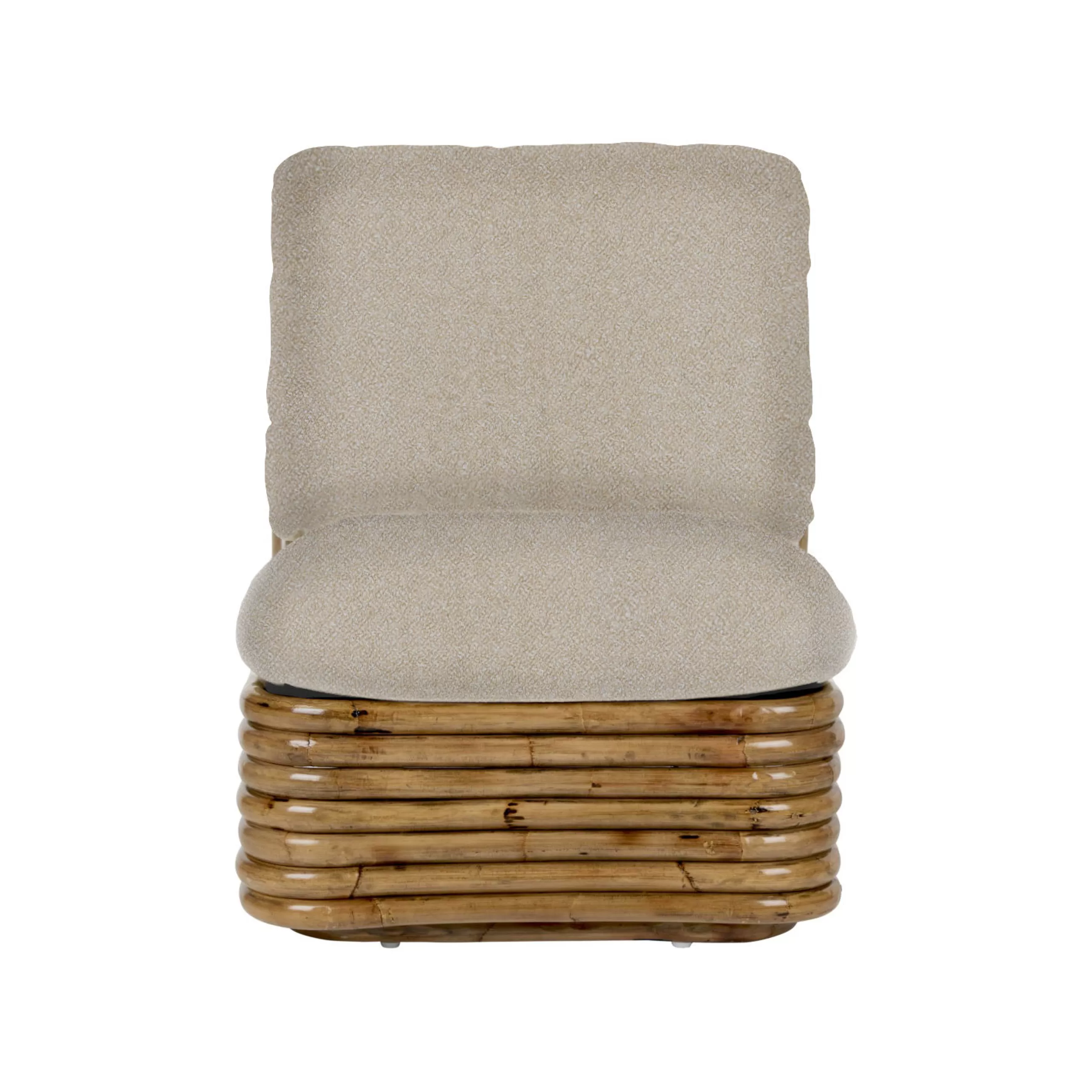 Fauteuils De Jardin>Gubi Fauteuil Rembourre Bohemian ‘72 Tissu Fibre Vegetale Blanc Beige / Reedition 1972 - Rotin - Blanc Casse - Rotin Naturel