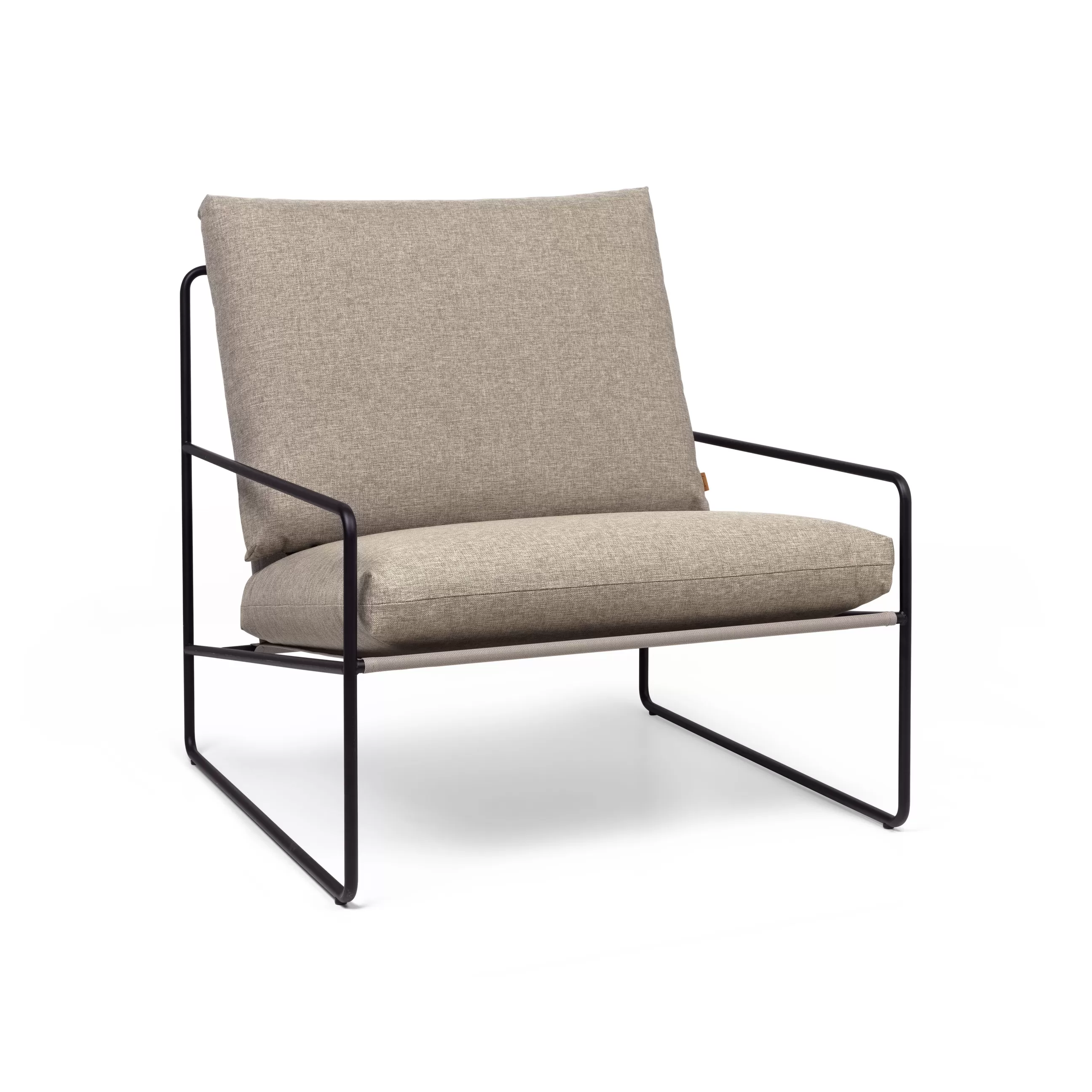 Fauteuils De Jardin>Ferm Living Fauteuil Rembourre Desert Dolce Tissu Beige - Noir - Sable Fonce