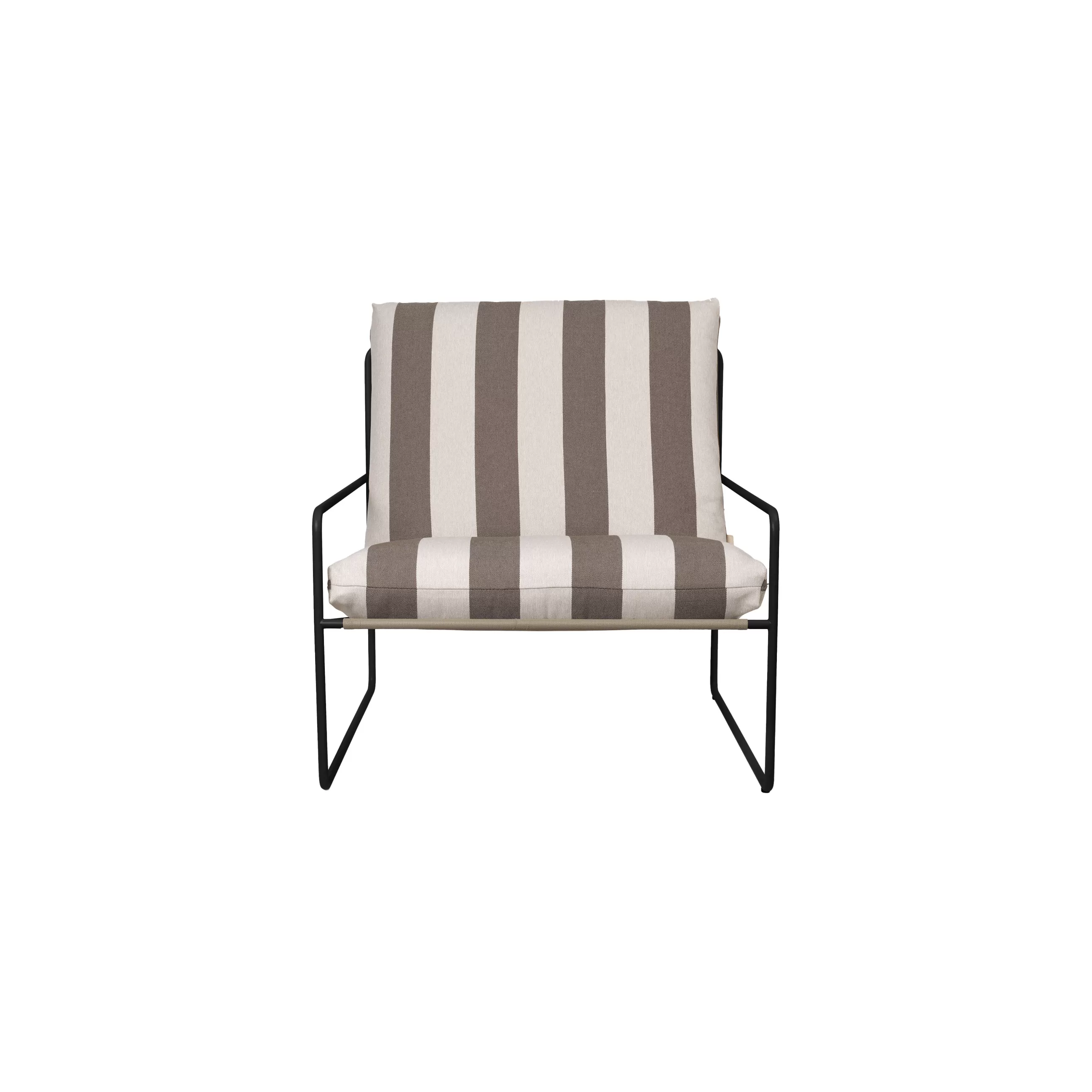 Fauteuils De Jardin>Ferm Living Fauteuil Rembourre Desert Stripe Tissu Marron - Noir - Raye Chocolat