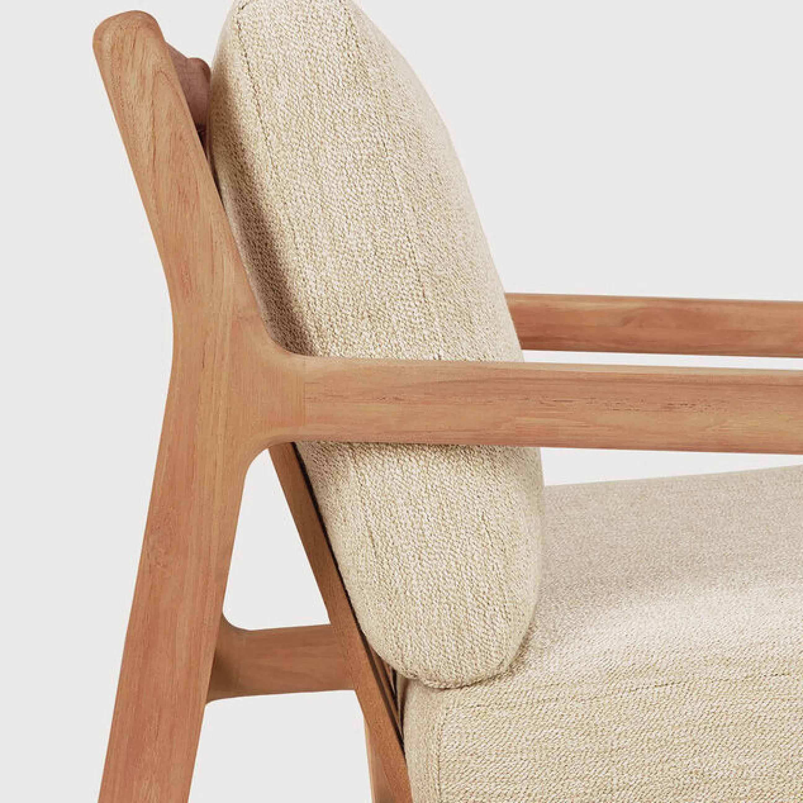 Fauteuils De Jardin>Ethnicraft Fauteuil Rembourre Jack Outdoor Tissu Bois Beige / Teck - Naturel - Teck