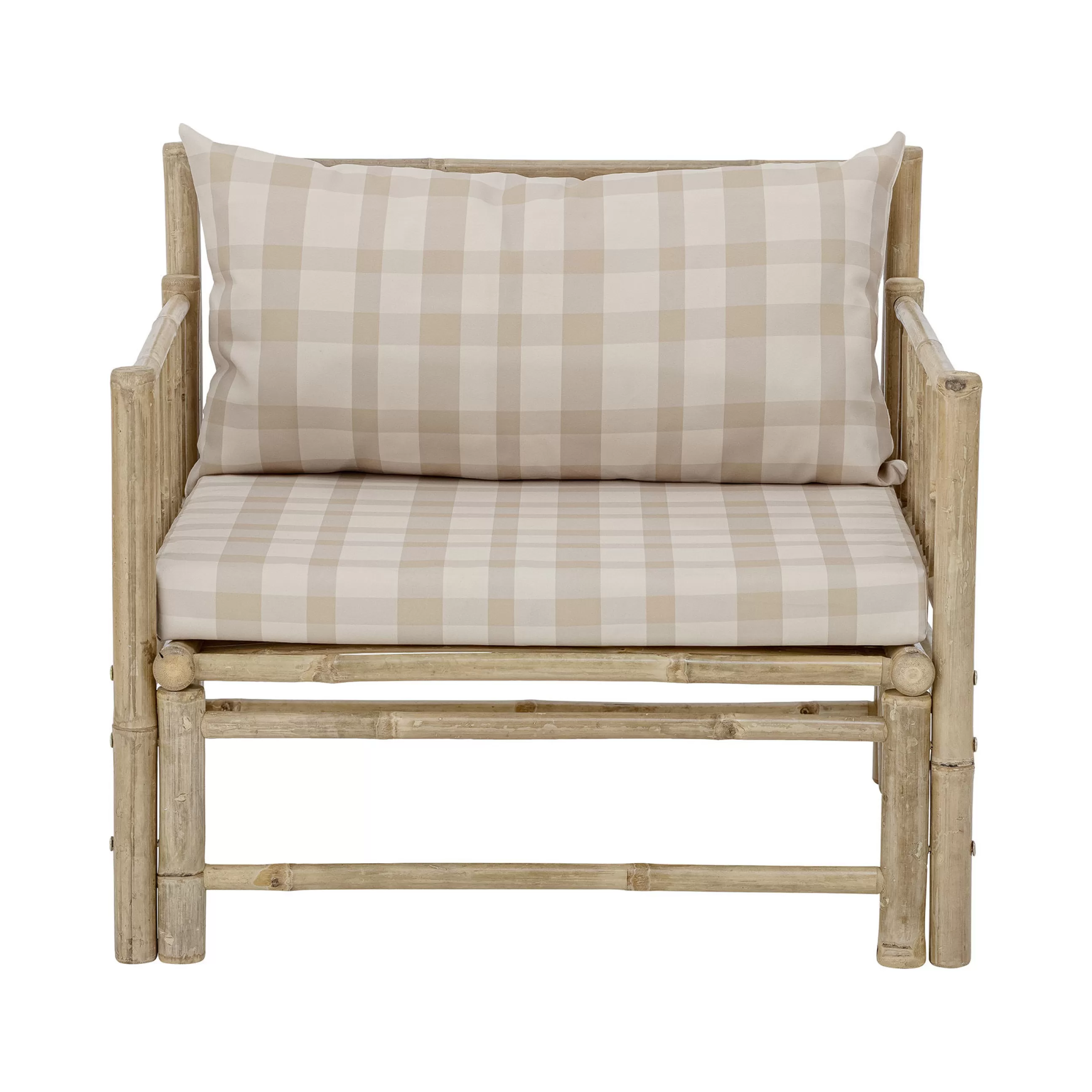 Fauteuils De Jardin>Bloomingville Fauteuil Rembourre Korfu Tissu Beige Bois Naturel / Bambou - Bambou - Beige