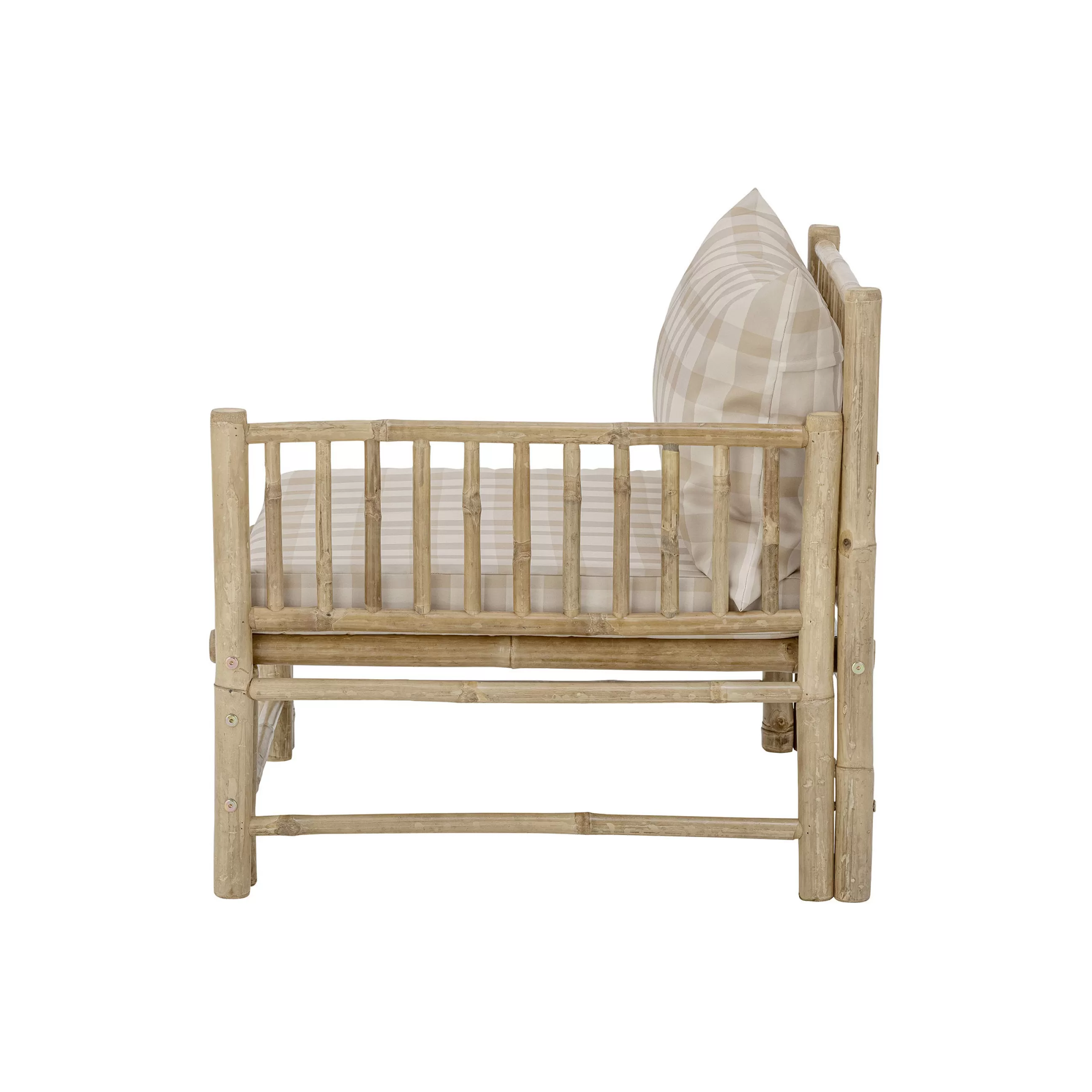 Fauteuils De Jardin>Bloomingville Fauteuil Rembourre Korfu Tissu Beige Bois Naturel / Module Angle Droite - Bambou - Bambou - Beige
