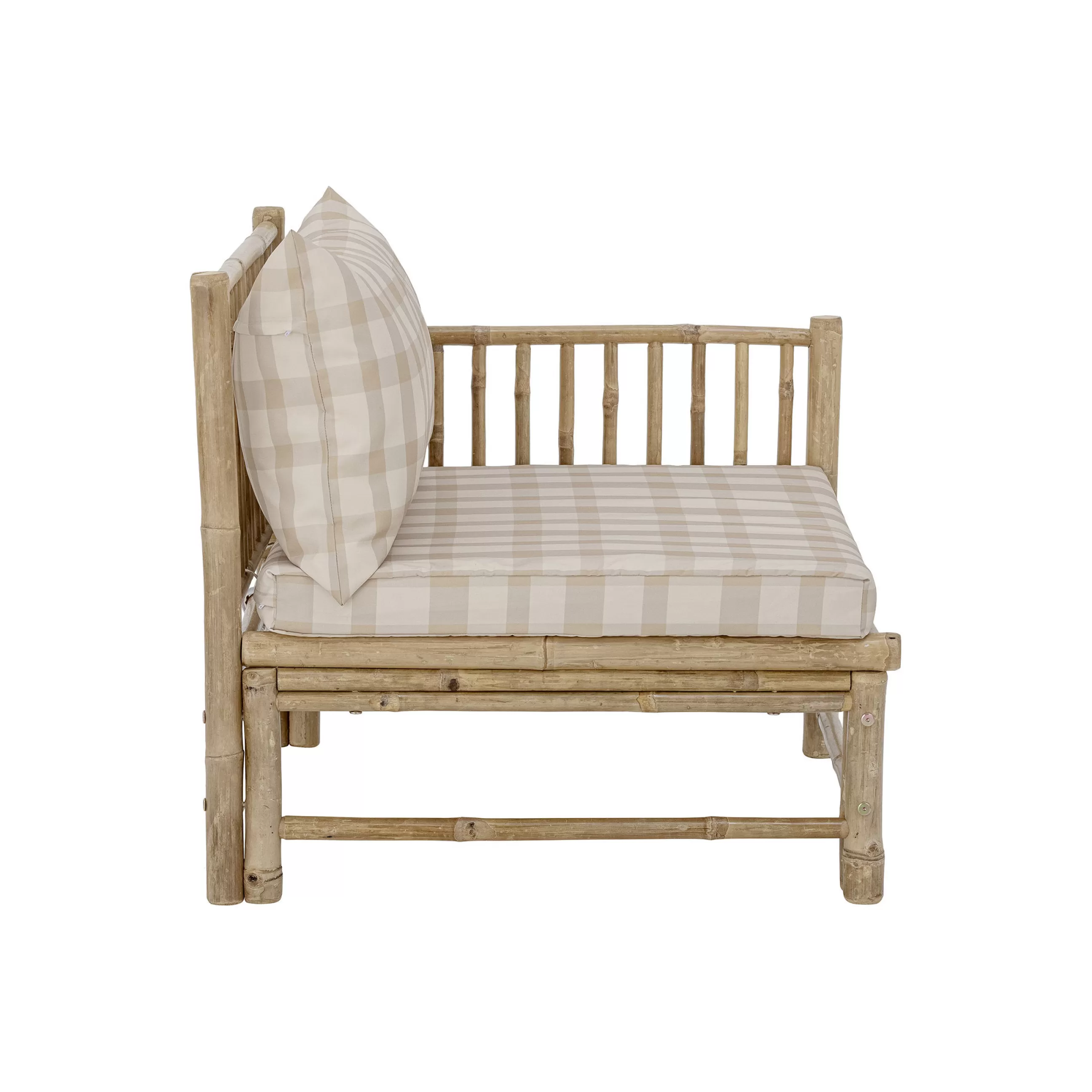 Fauteuils De Jardin>Bloomingville Fauteuil Rembourre Korfu Tissu Beige Bois Naturel / Module Angle Droite - Bambou - Bambou - Beige