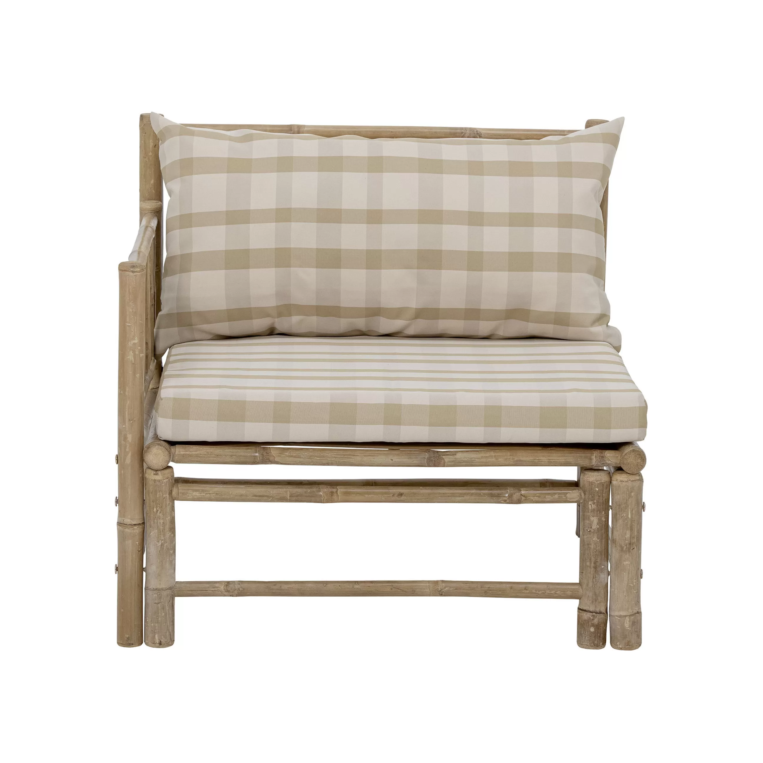 Fauteuils De Jardin>Bloomingville Fauteuil Rembourre Korfu Tissu Beige Bois Naturel / Module Angle Gauche - Bambou - Bambou - Beige