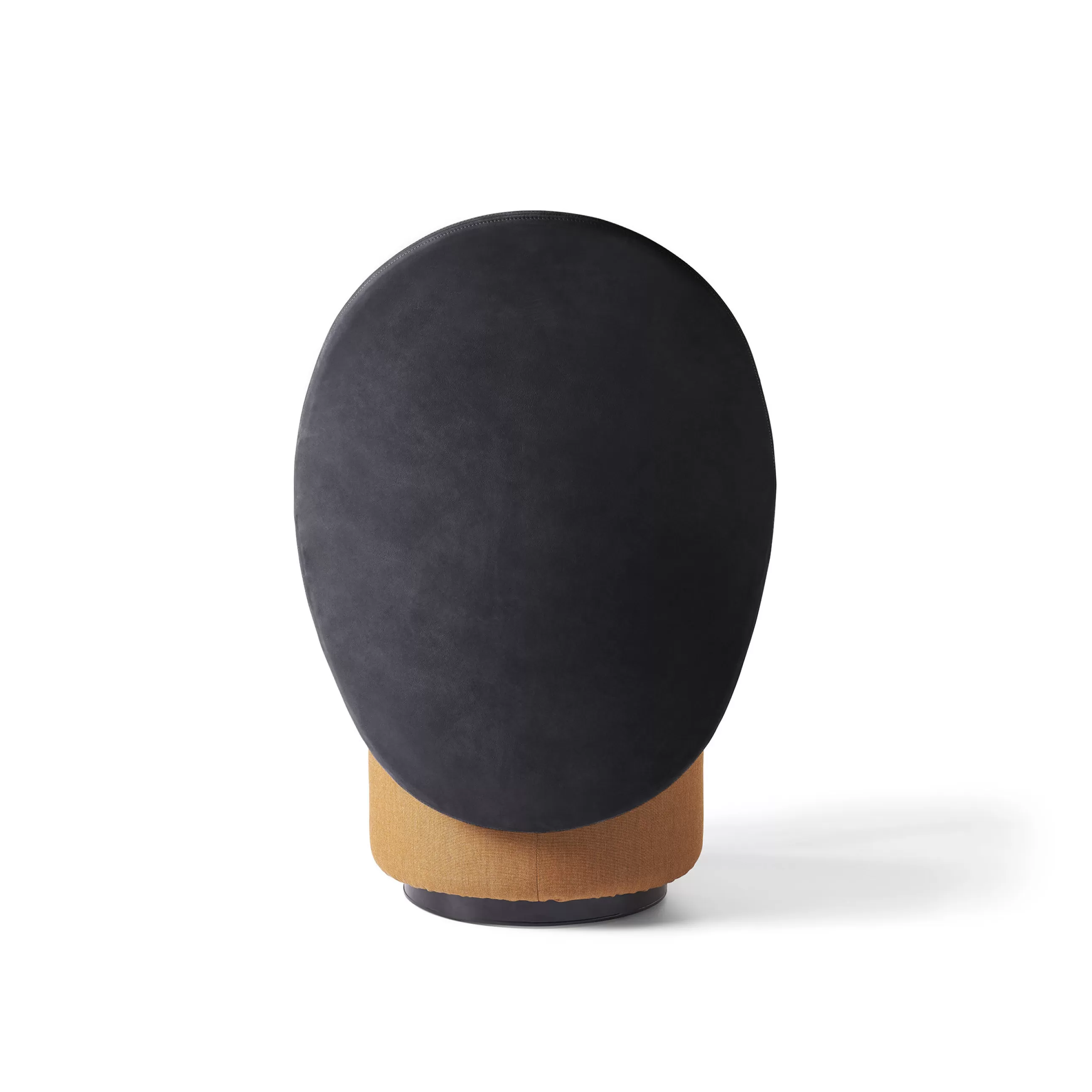 Fauteuils De Bureau>Opinion Ciatti Fauteuil Rembourre Loomi Cuir Tissu Orange Gris / Tablette Pivotante A 180° - Gris Fonce - Orange