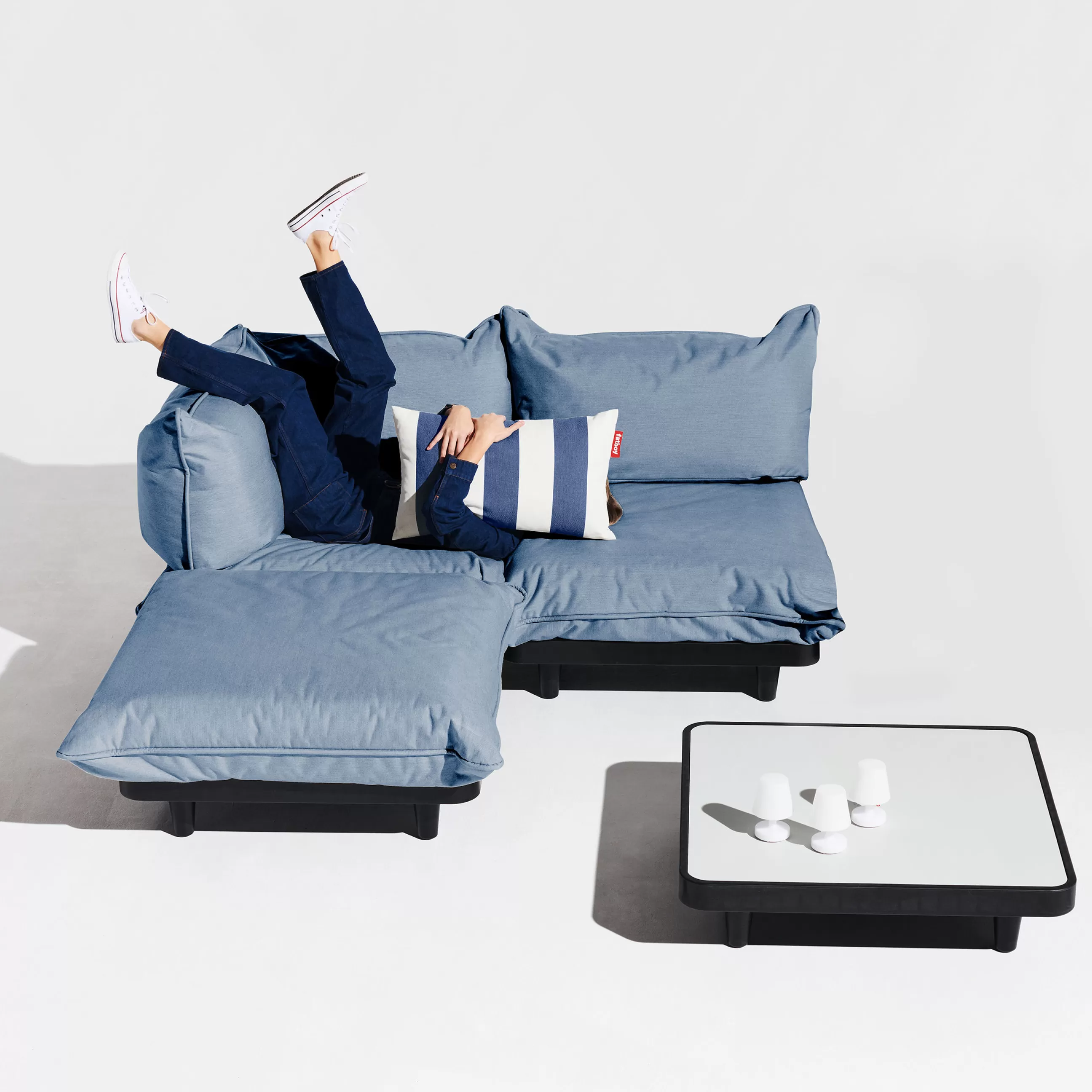 Fauteuils De Jardin>Fatboy Fauteuil Rembourre Paletti Corner Tissu Bleu - Bleu Storm