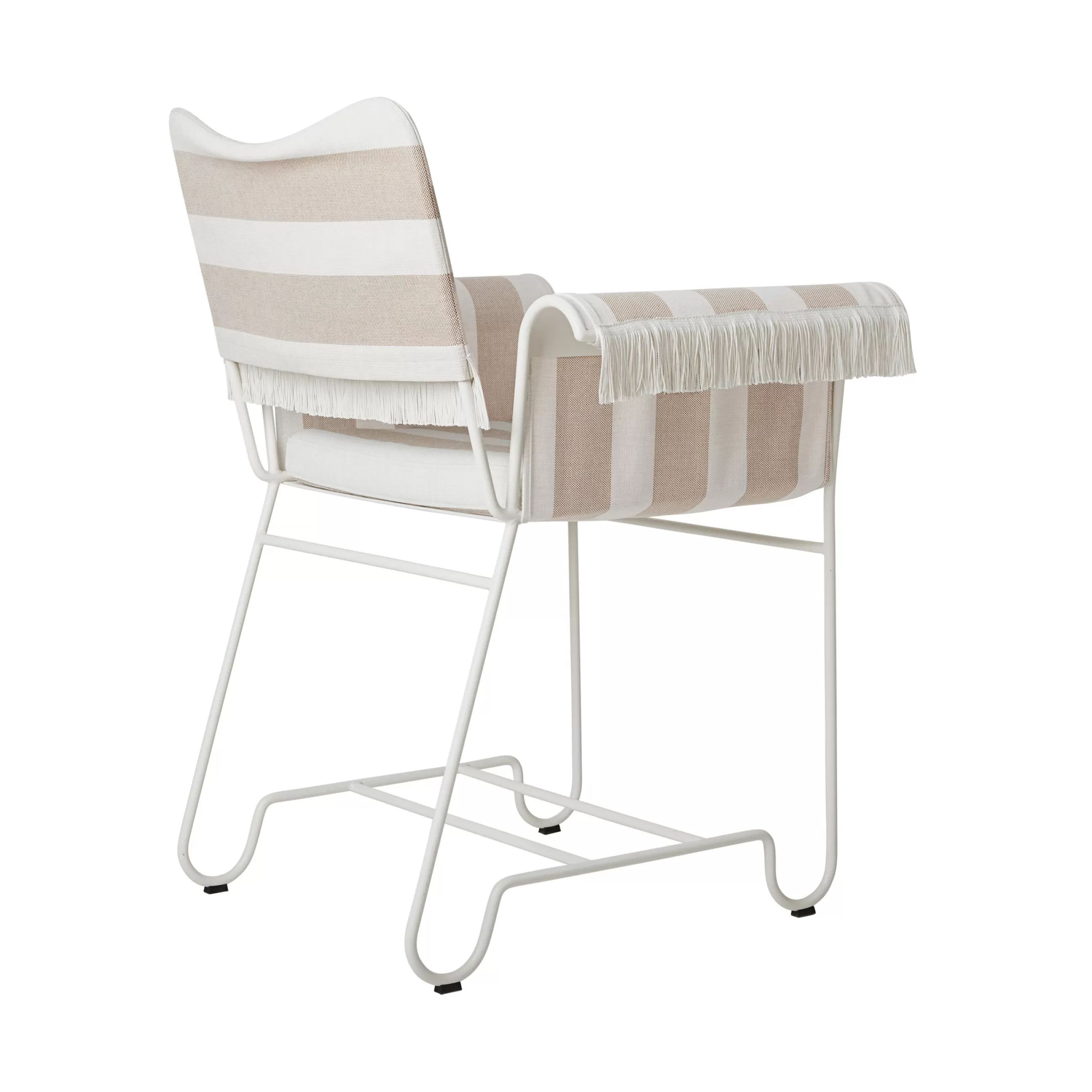 Fauteuils De Jardin>Gubi Fauteuil Tropique Tissu Beige / Avec Franges - Mategot, Reedition 50' - Beige Rose - Blanc