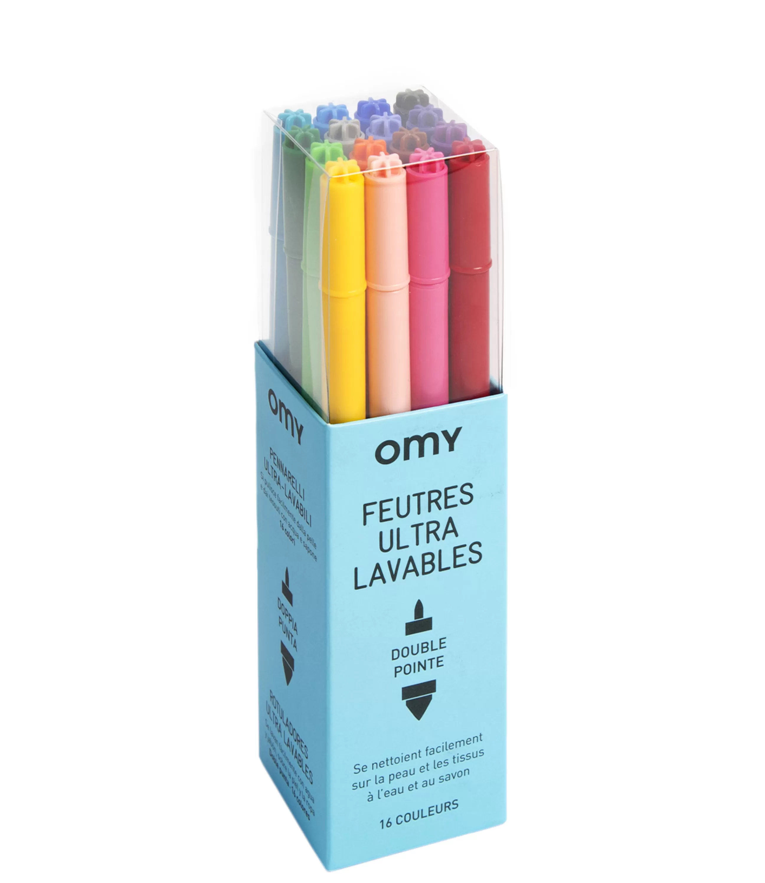 Bloc Notes Cahiers Et Stylos>OMY Design & Play Feutres  Plastiqueultra Lavables / Lot De 16 - Multicolore