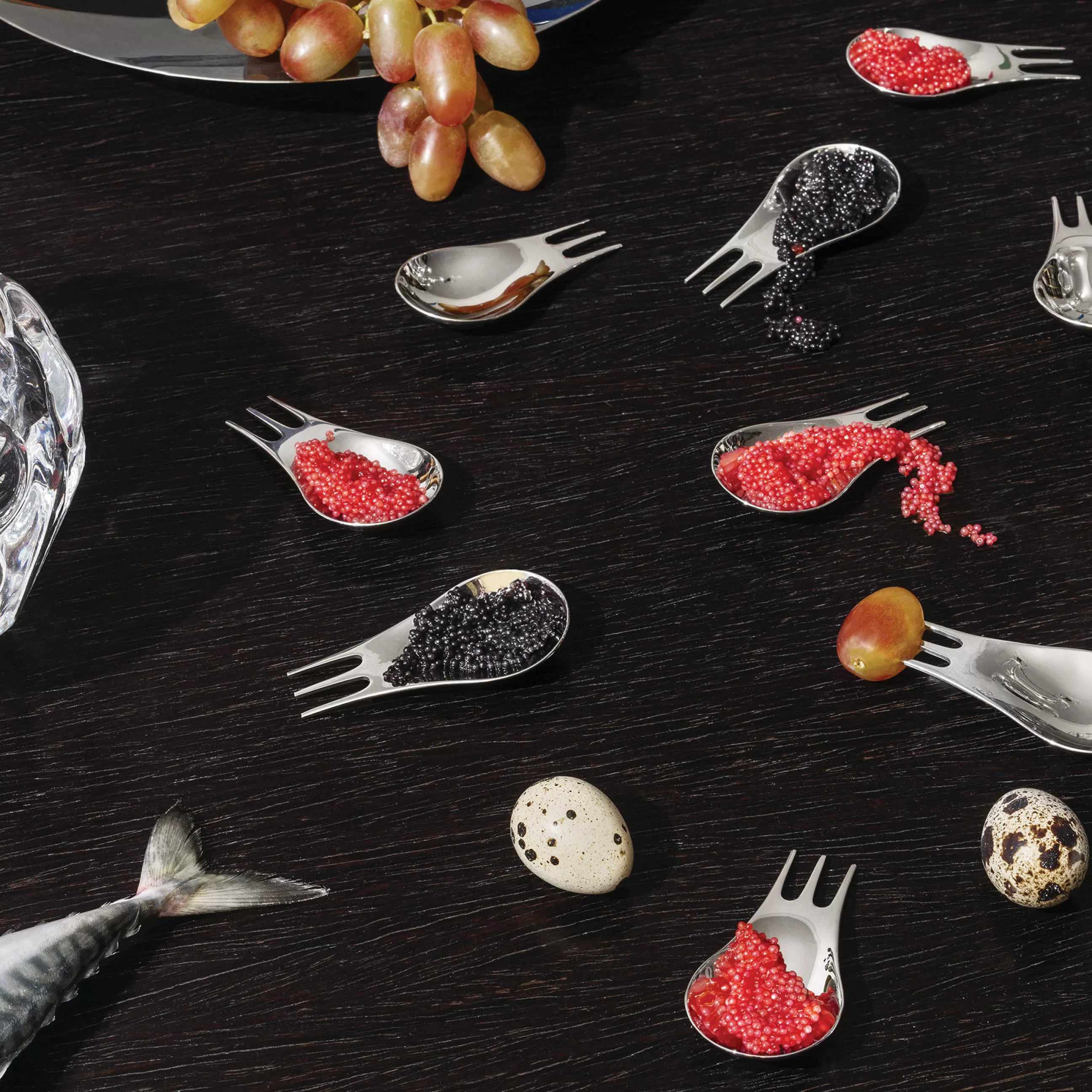 Terrasses Et Balcons>Alessi Fourchette Moscardino Metal / Cuillere Pour Aperitif - Set De 4 - Acier