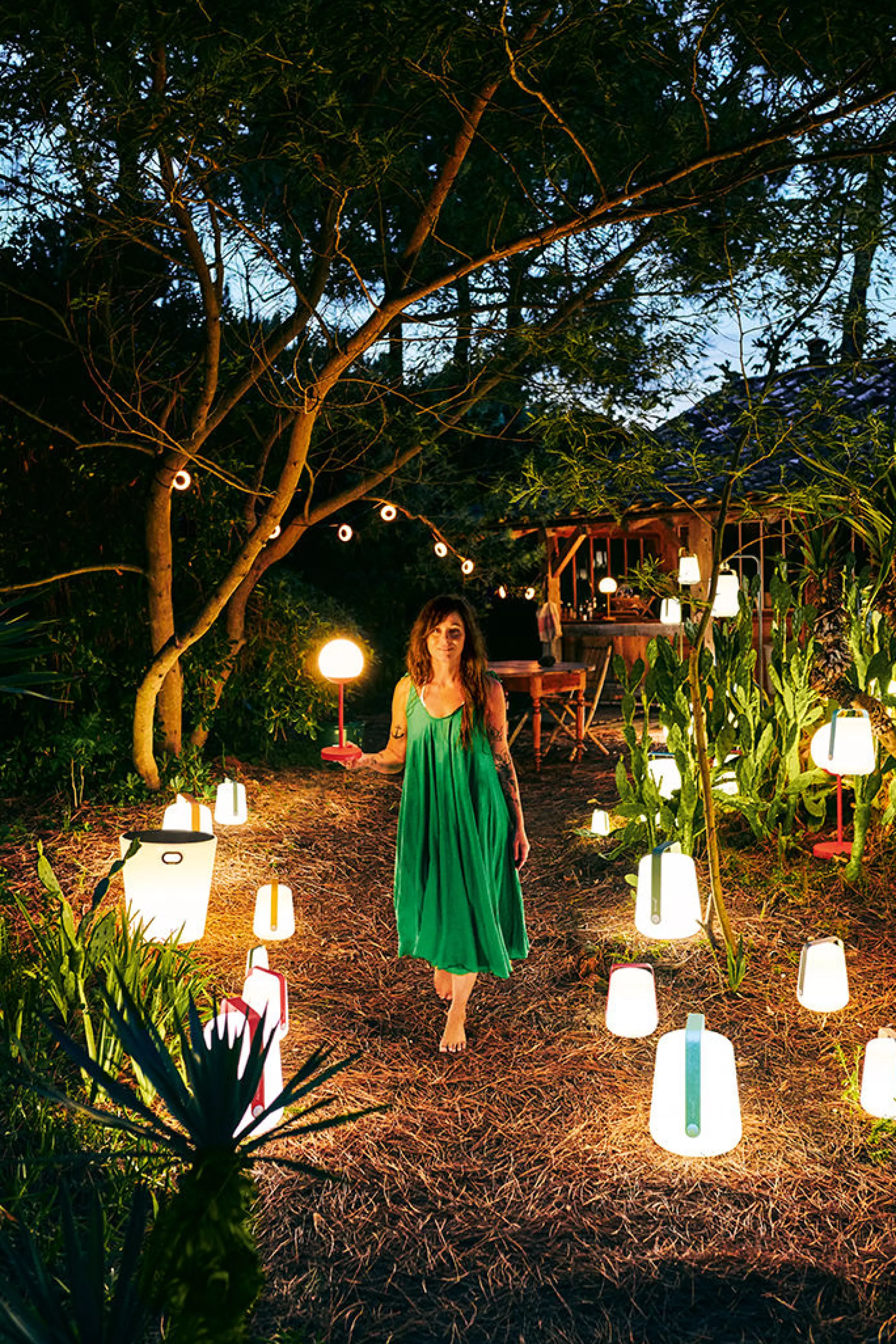 Terrasses Et Balcons>Fermob Guirlande Lumineuse Exterieur Hoop Led Plastique Vert 12 Metres / Bluetooth - Cactus