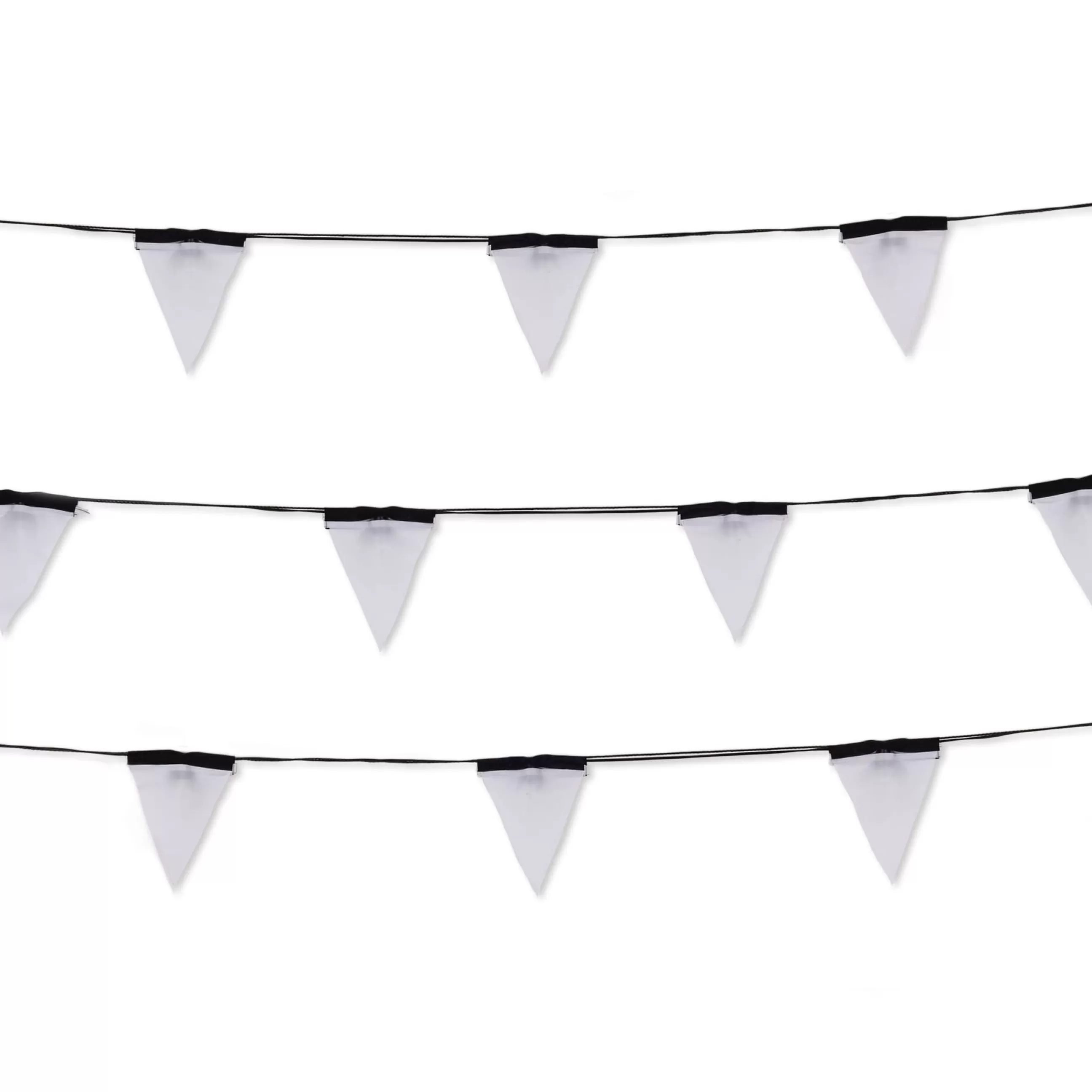 Mobilier Et Objets Lumineux>Seletti Guirlande Lumineuse Exterieur Sagra Led Tissu Blanc Noir 14 Metres - 16 Fanions Tissu - Blanc - Noir