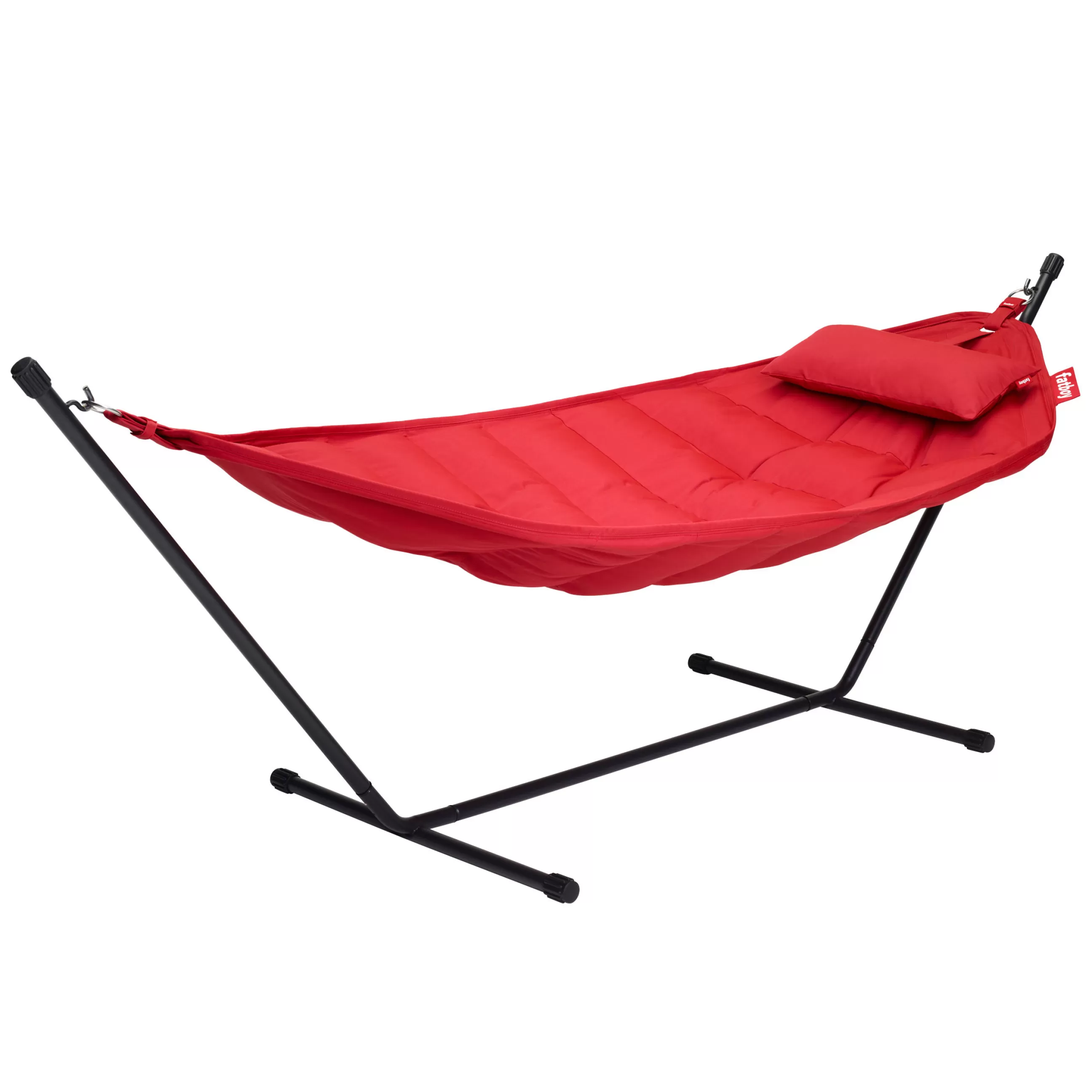 Bains De Soleil Chaises Longues Et Hamacs>Fatboy Hamac Avec Support Headdemock Superbe Tissu Rouge / Tissu Olefine - Avec Coussin - Noir - Rouge