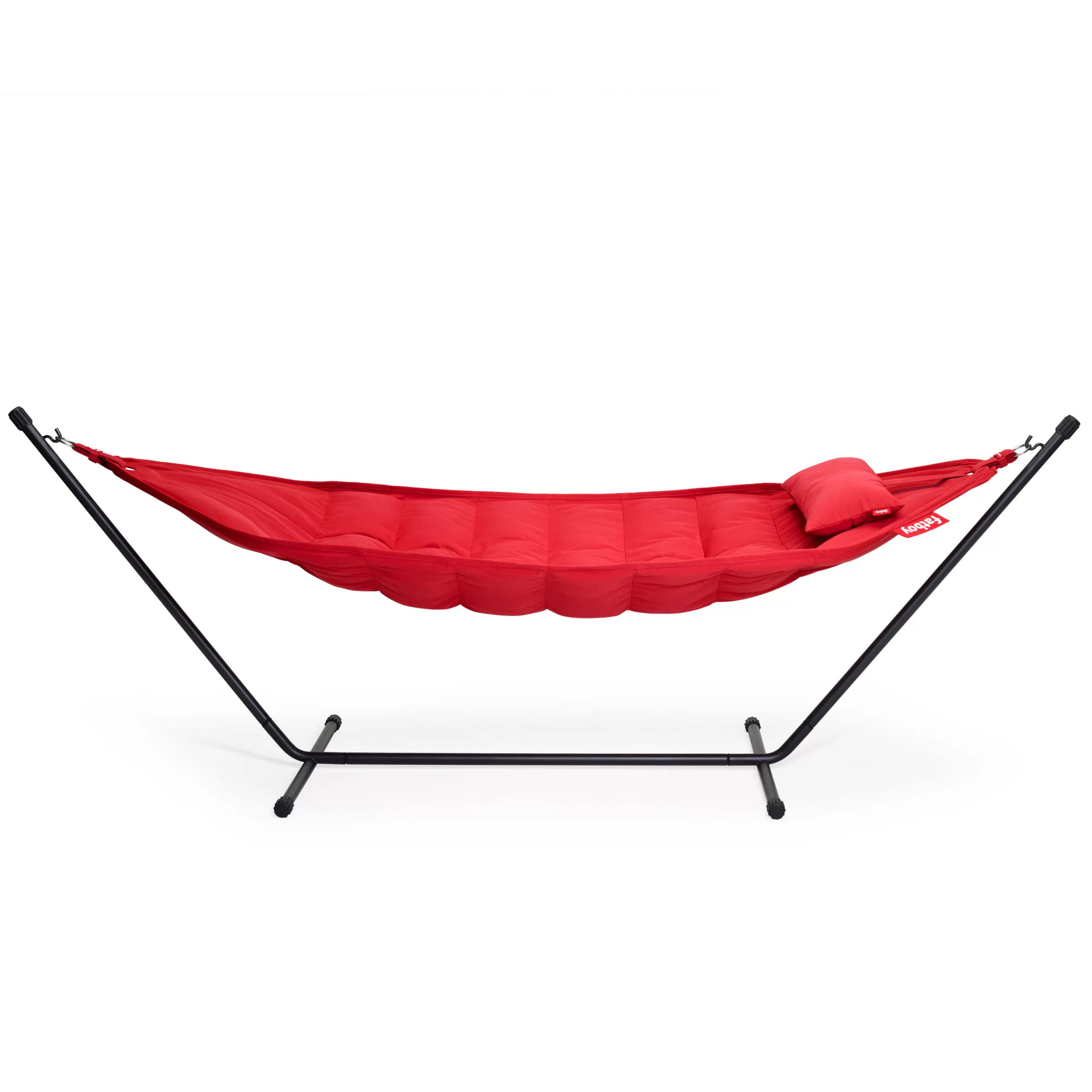 Bains De Soleil Chaises Longues Et Hamacs>Fatboy Hamac Avec Support Headdemock Superbe Tissu Rouge / Tissu Olefine - Avec Coussin - Noir - Rouge