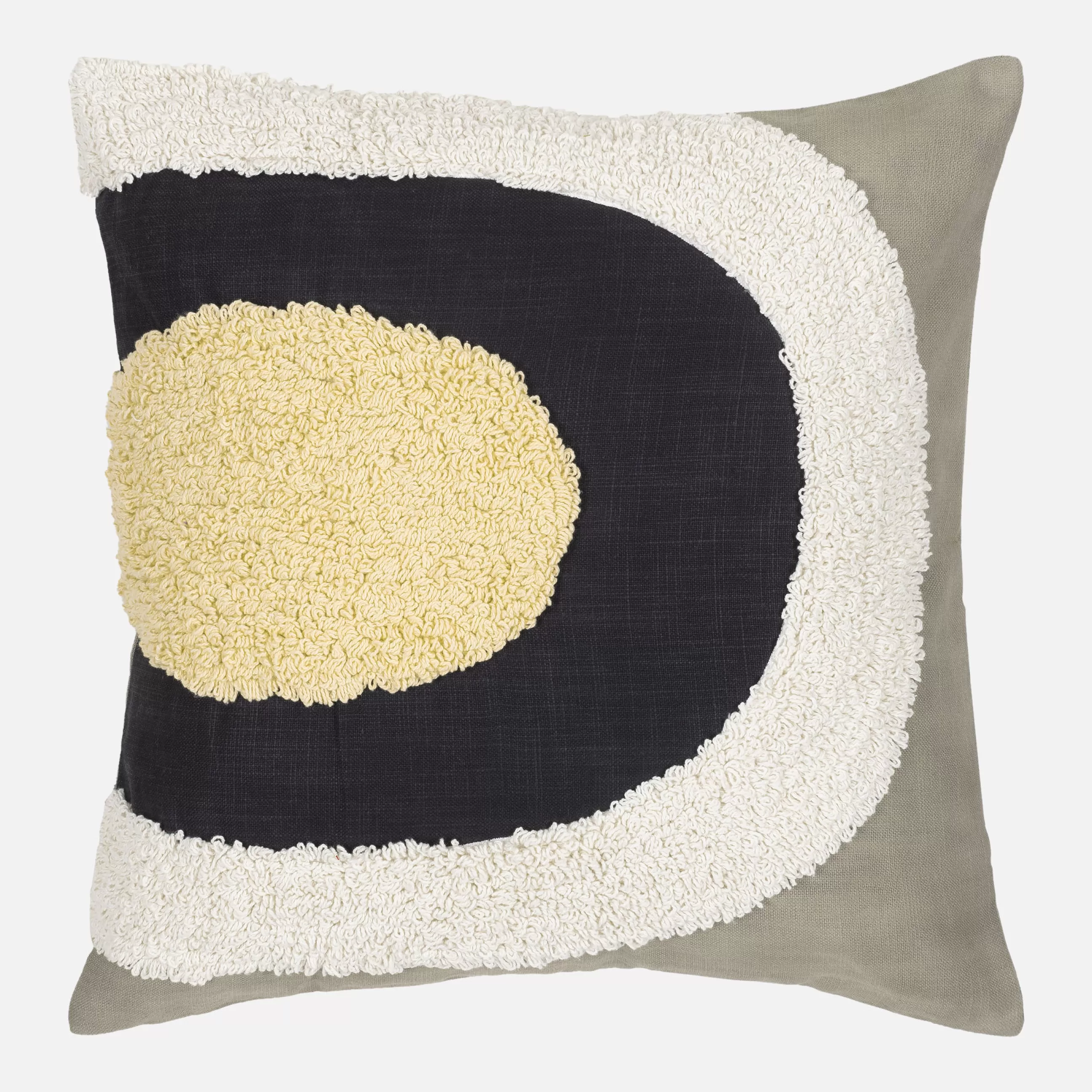 Déco Textile>Marimekko Housse De Coussin Melooni Tissu Multicolore / 50 X 50 Cm - Motif Brode En Relief - Blanc - Gris - Jaune