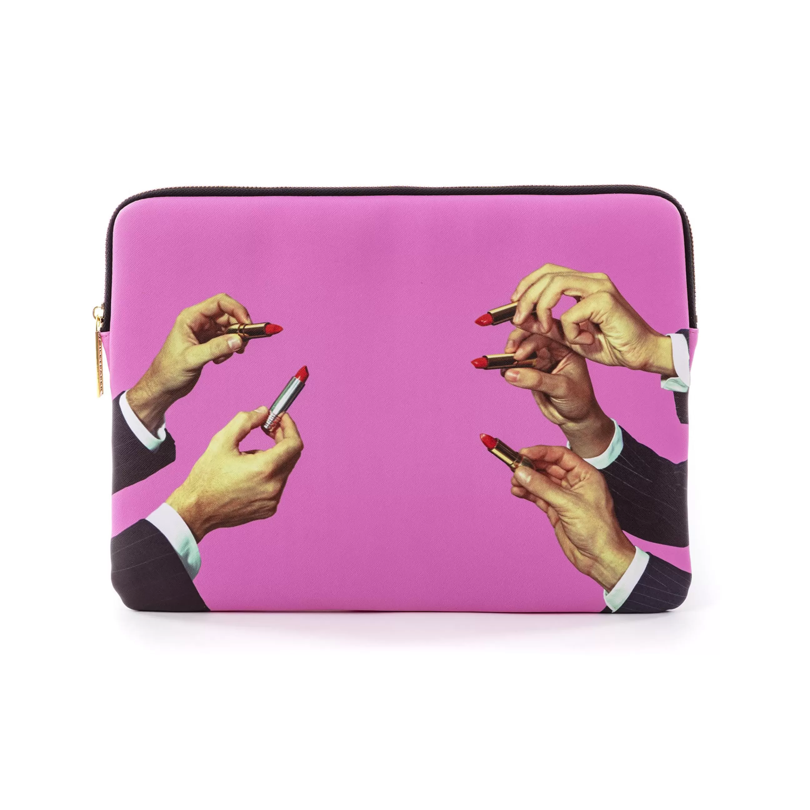 Accessoires Bureau>Seletti Housse Pour Ordinateur Toiletpaper - Lipsticks Plastique Tissu / 13 Pouces - 34,5 X 25 Cm - Rose