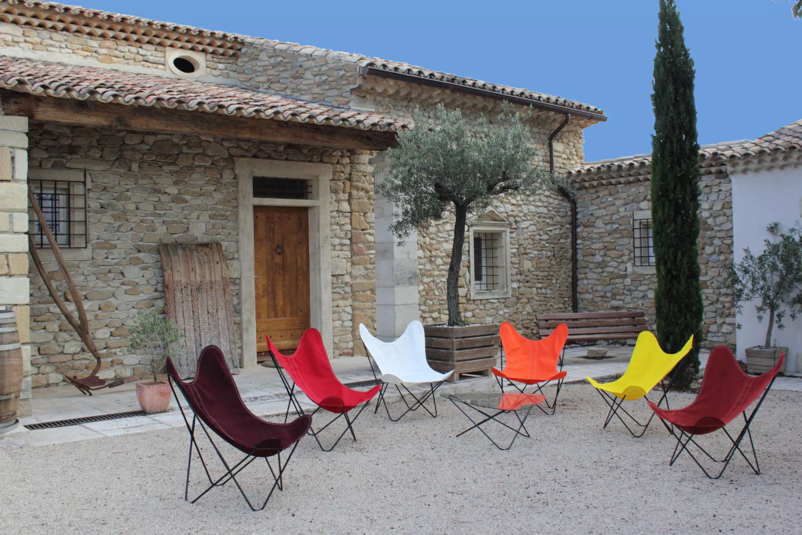 Fauteuils De Jardin>AA-New Design Housse  Tissu Bleu Coton Outdoor / Pour Fauteuil Aa Butterfly - Bleu Encre - Noir