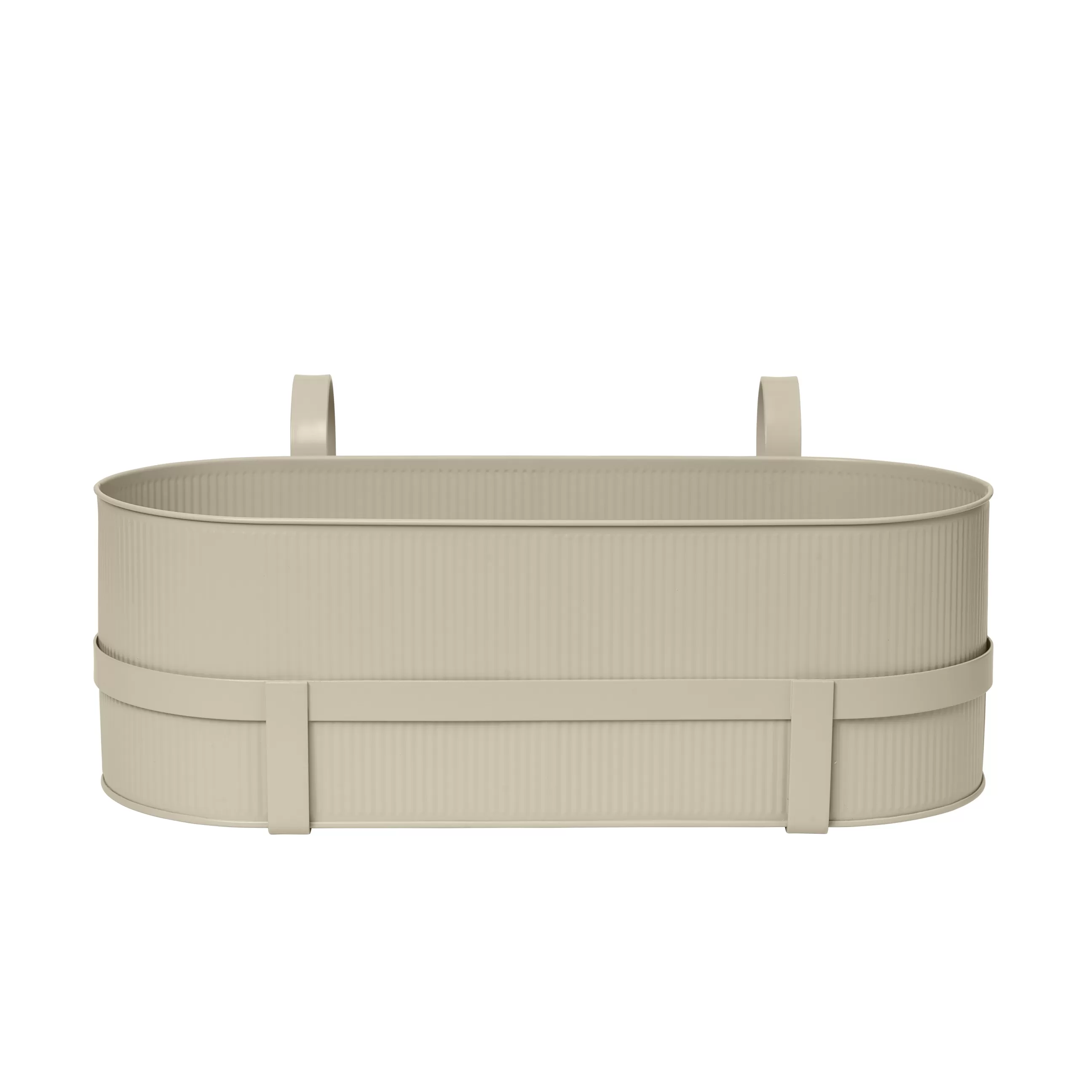 Pots Et Plantes>Ferm Living Jardiniere Bau Metal Beige / Avec Support - Metal / L 45 Cm - Beige Cachemire