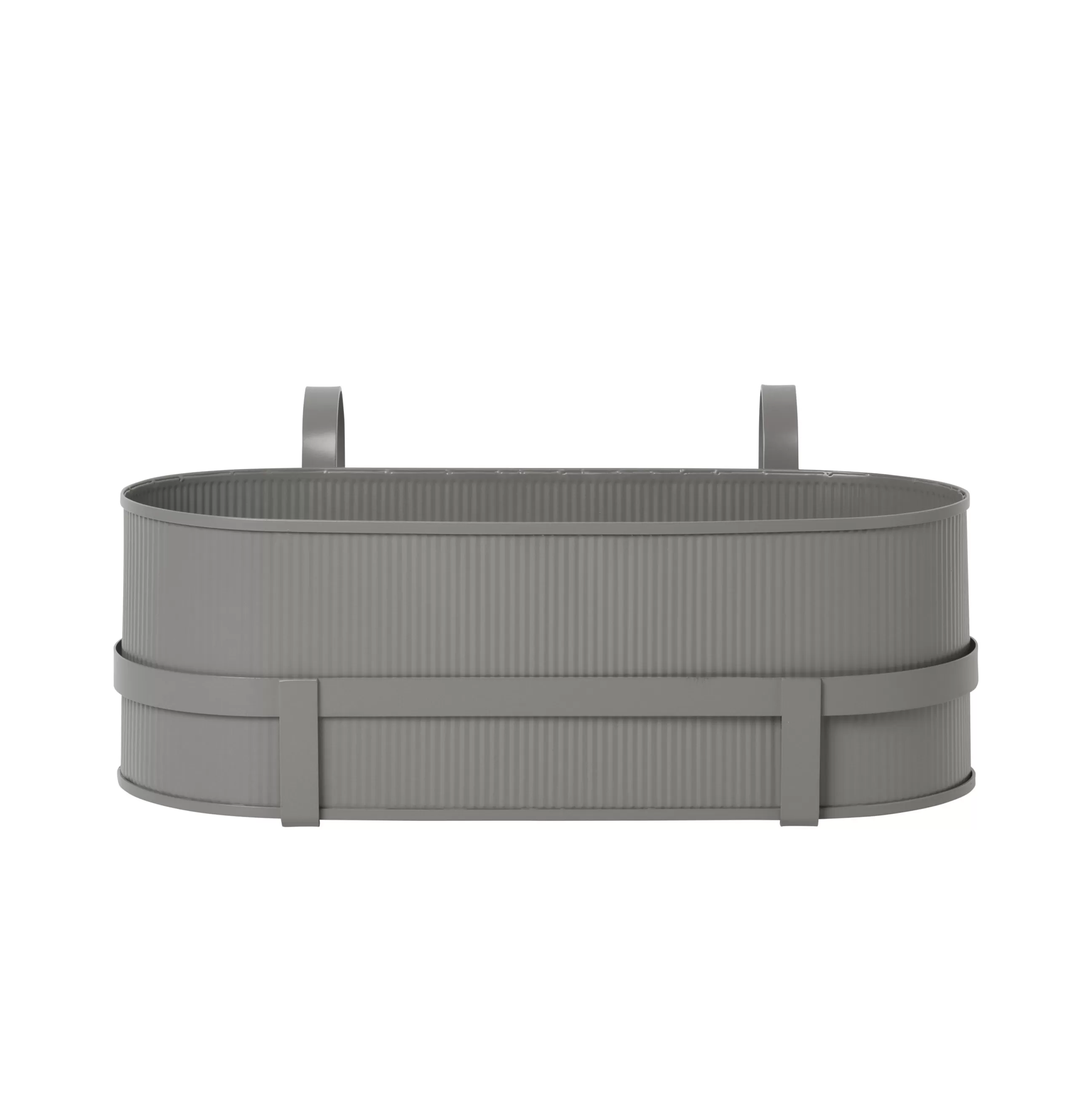 Pots Et Plantes>Ferm Living Jardiniere Bau Metal Gris / Avec Support - Metal / L 45 Cm - Gris Chaud