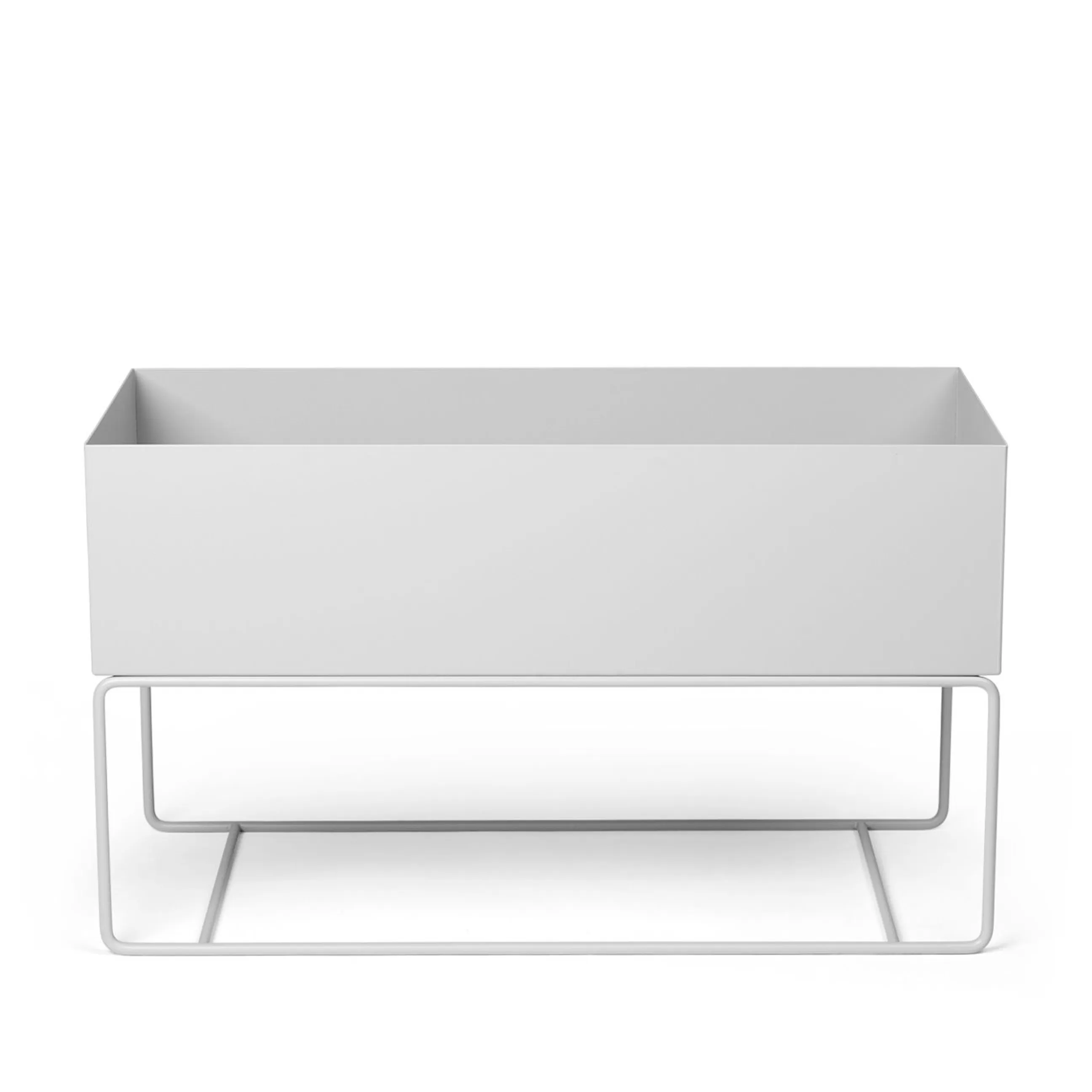 Pots Et Plantes>Ferm Living Jardiniere Sur Pied Plant Box Large Metal Gris / L 77 X H 45 Cm X Prof. 34 Cm - Gris Clair