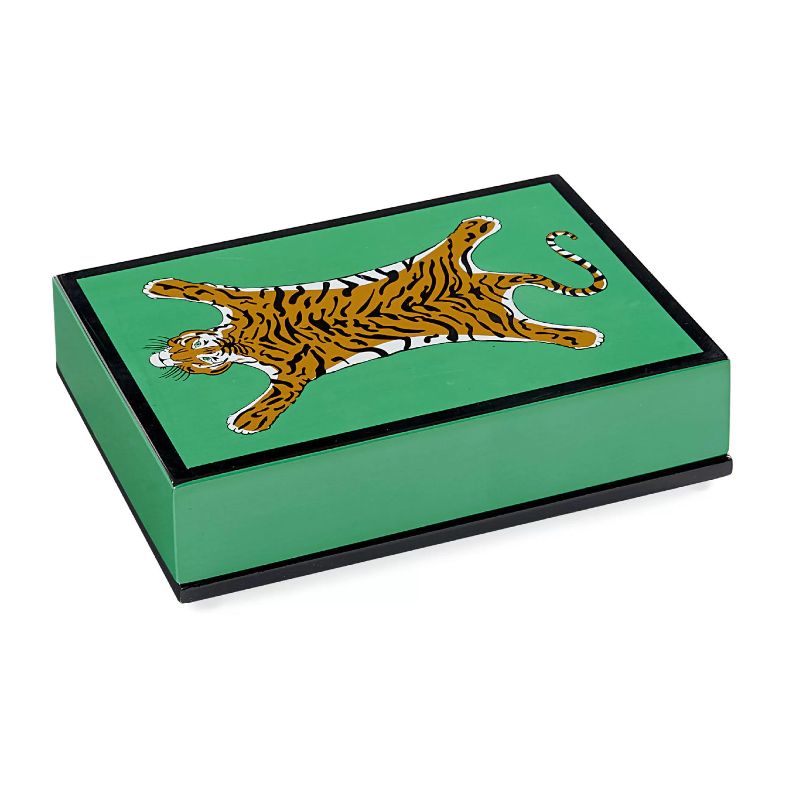 Jeux Et Loisirs>Jonathan Adler Jeu De Cartes Tiger Lacquer Bois / 2 Jeux De Cartes Dans Coffret Bois Laque - Vert