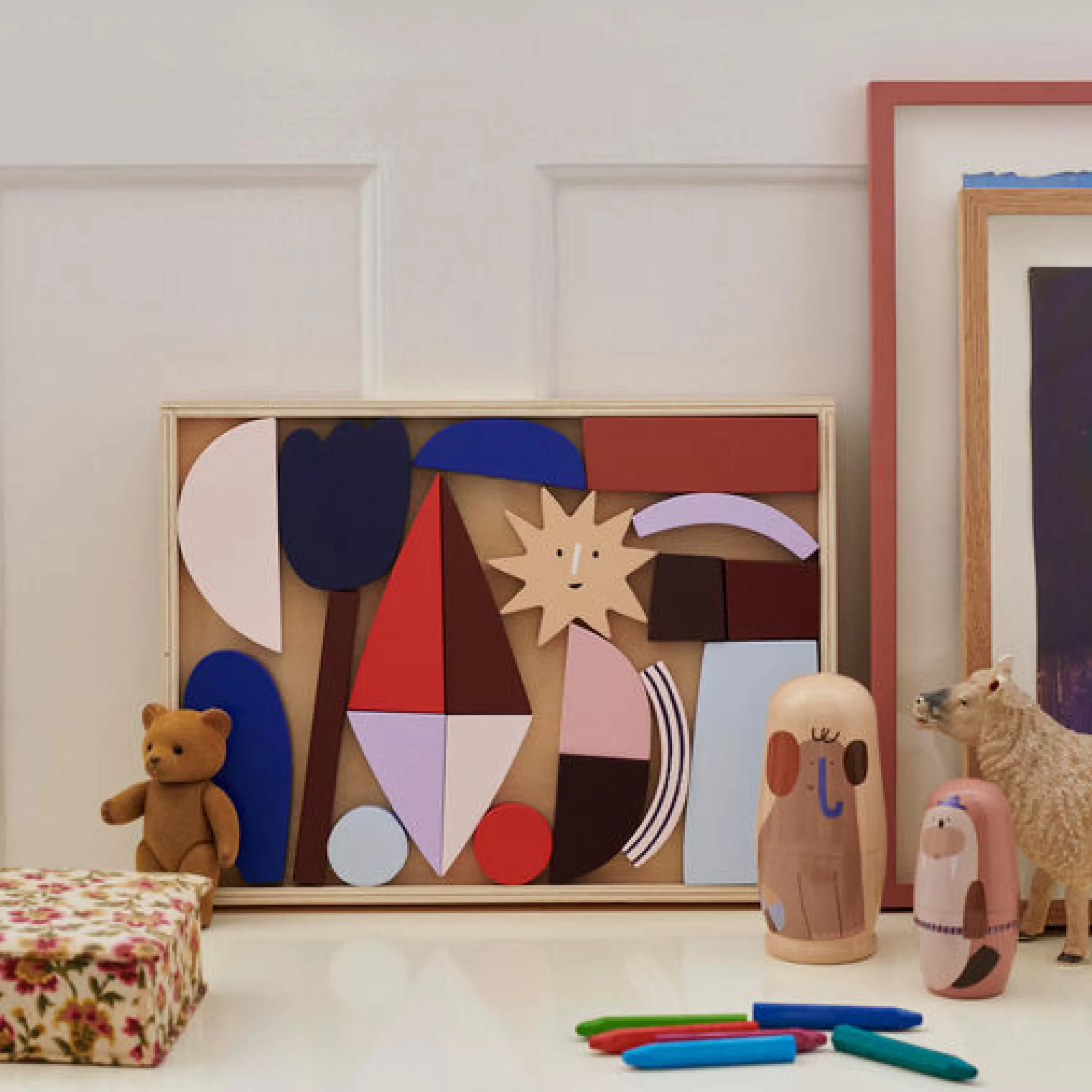 Jeux Et Loisirs>Ferm Living Jeu De Construction Frame Art Bois/ Set 20 Pieces En Bois Fsc - Multicolore