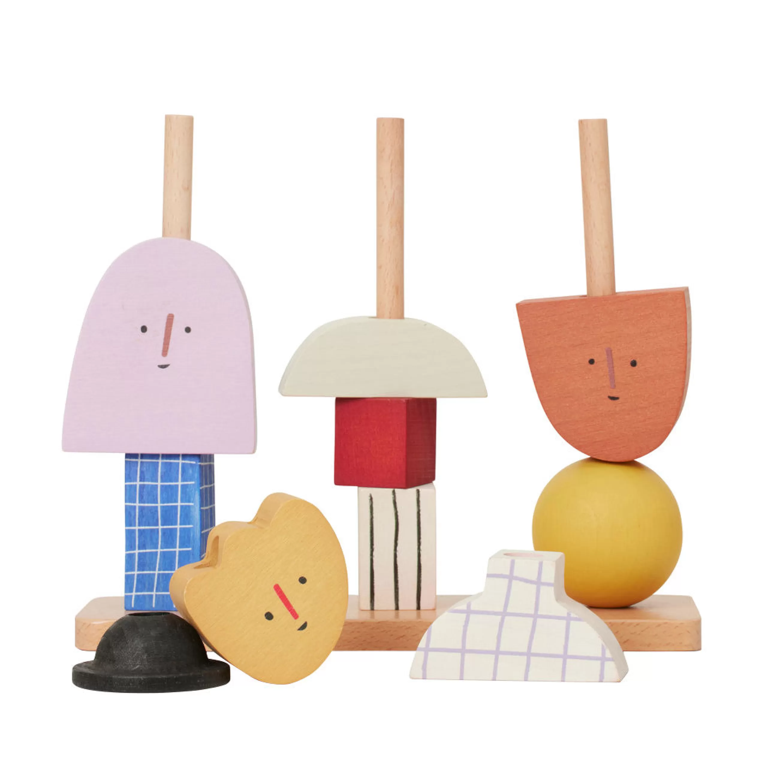 Jeux Et Loisirs>Ferm Living Jouet A Empiler Character Bois/ Bois Fsc - L 17 X H 20,6 Cm - Multicolore