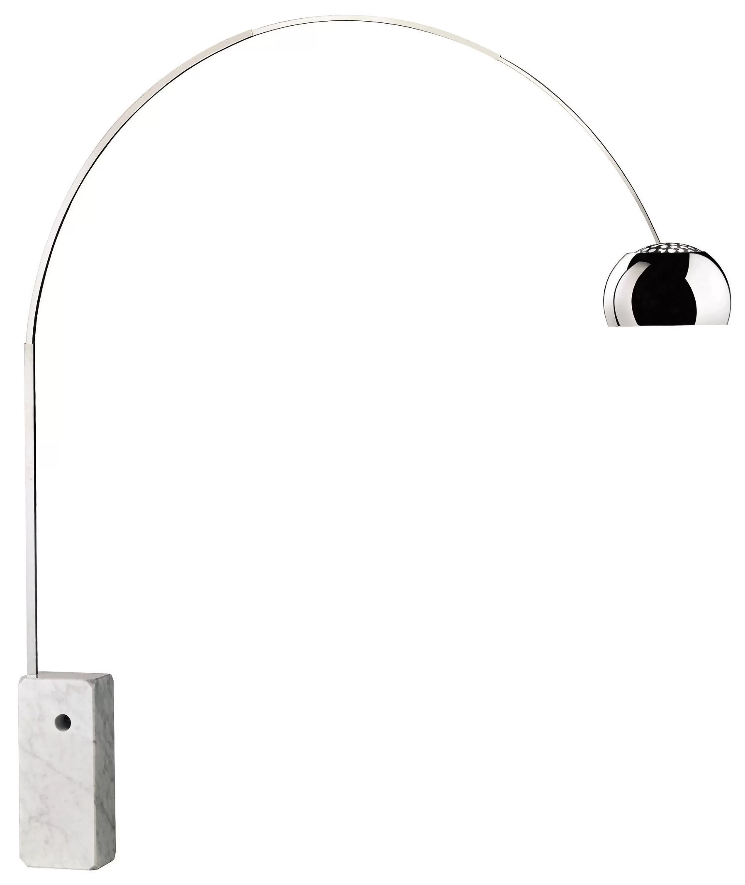 Luminaires Iconiques>Flos Lampadaire Arco (1962) Blanc Metal / H 240 Cm - Version Led - Acier - Blanc