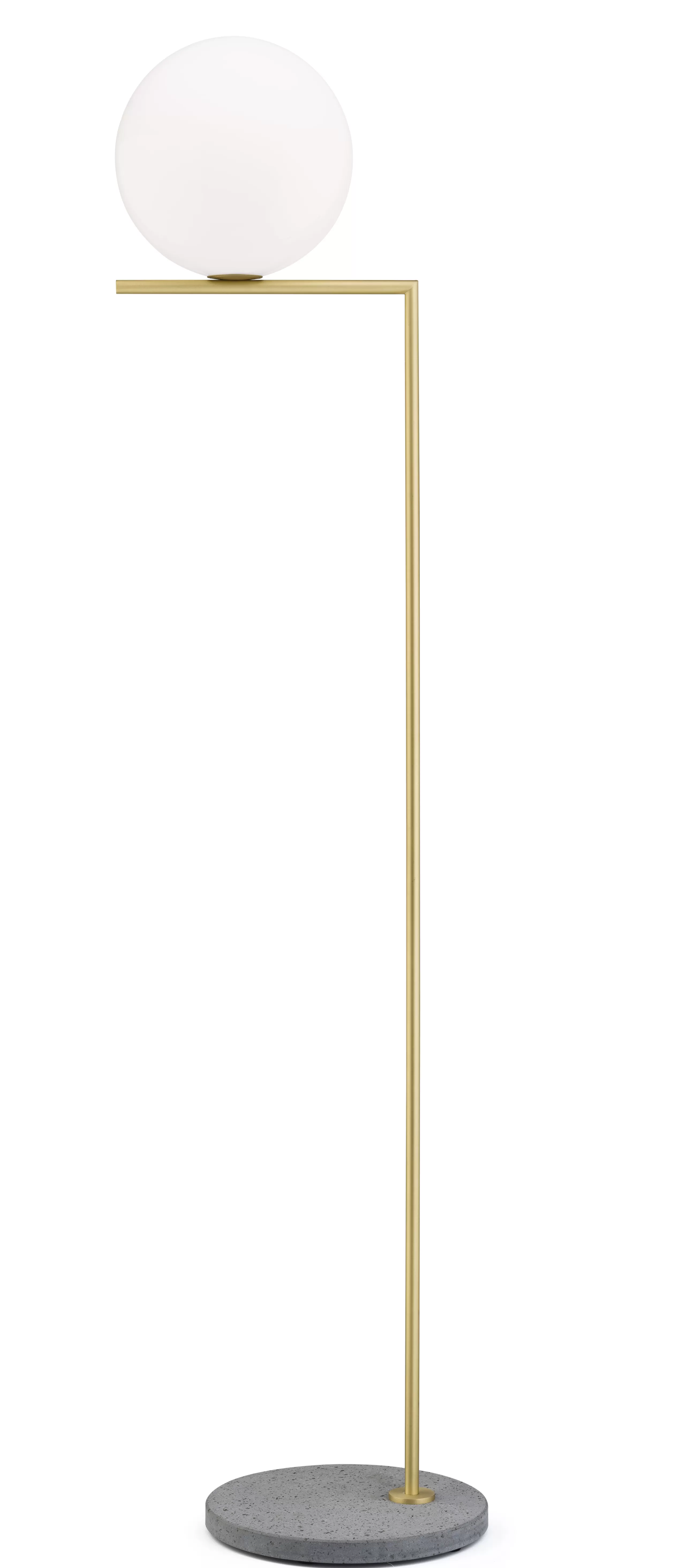 Luminaires De Salle De Bains>Flos Lampadaire D'extérieur Ic F2 Outdoor Verre Or Metal / H 185 Cm - Base Pierre - Gris - Laiton Satine