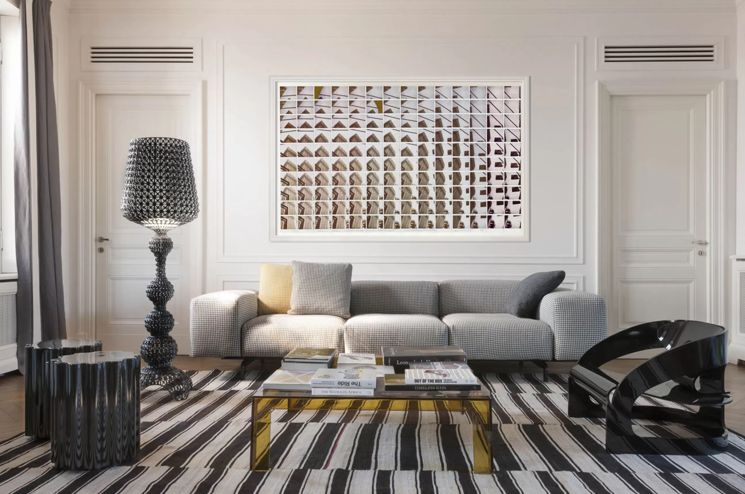 Led>Kartell Lampadaire Kabuki Indoor Plastique Transparent / Led - Pour L'Interieur - H 165 Cm - Cristal