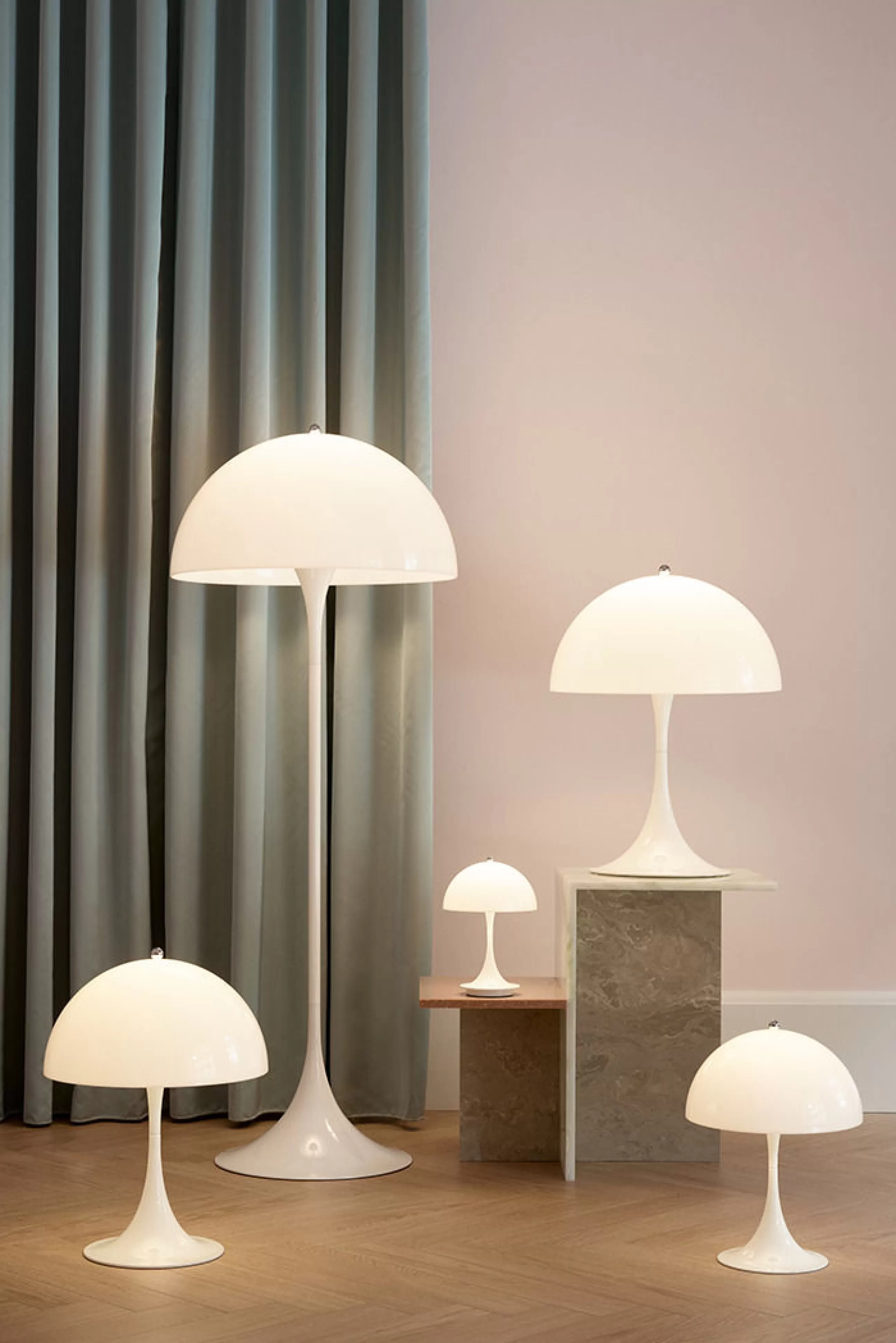 Luminaires Iconiques>Louis Poulsen Lampadaire Panthella Plastique/ O 50 X H 131 Cm - Plastique / Verner Panton, 1971 - Blanc Opalin