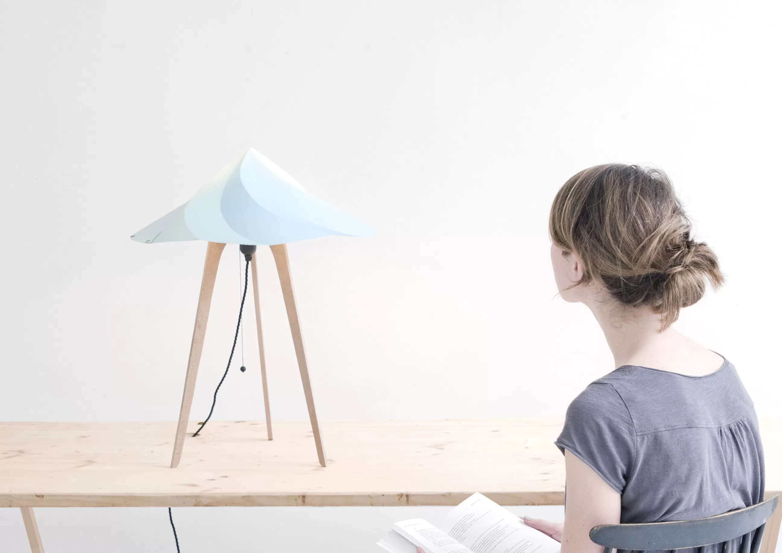 Lampes De Sol>Moustache Lampe A Poser Chantilly Large Plastique Bois/ H 65 Cm - Multicolore