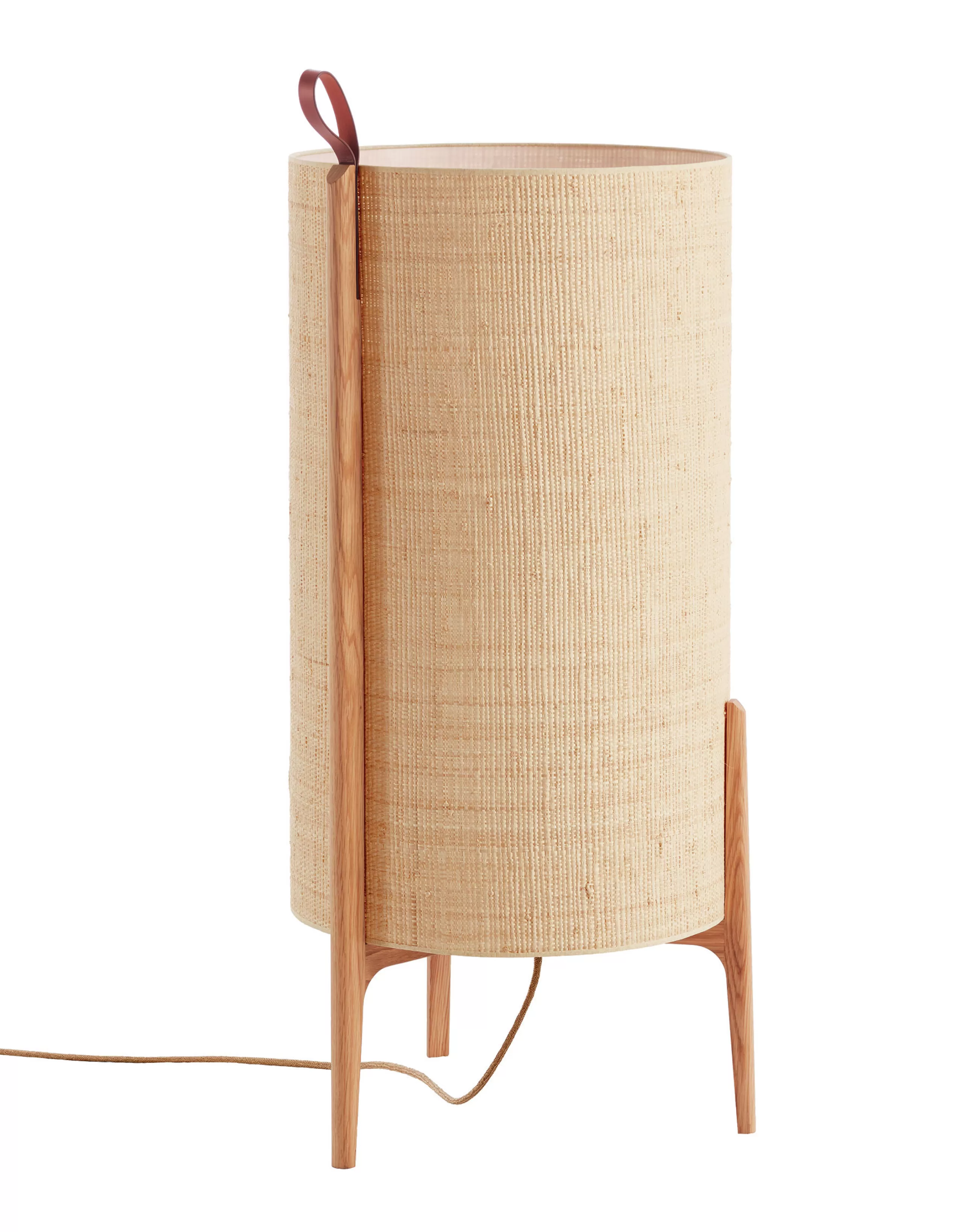 Lampes De Sol>Carpyen Lampe A Poser Greta Tissu Beige Bois Naturel / O 40 X H 90 Cm - Chene - Naturel