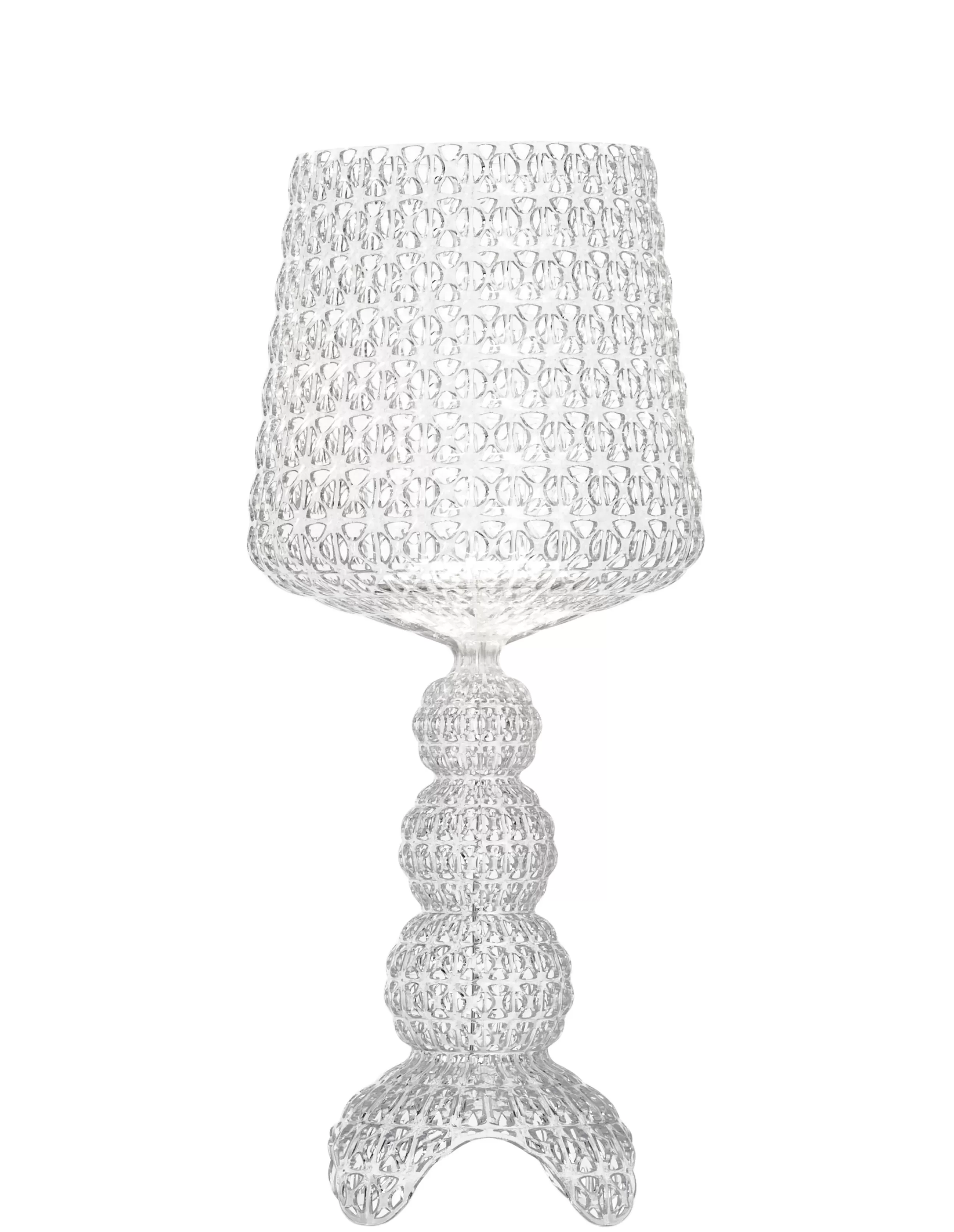 Lampes De Sol>Kartell Lampe A Poser Mini Kabuki Led Plastique Transparent / H 70 Cm - Cristal