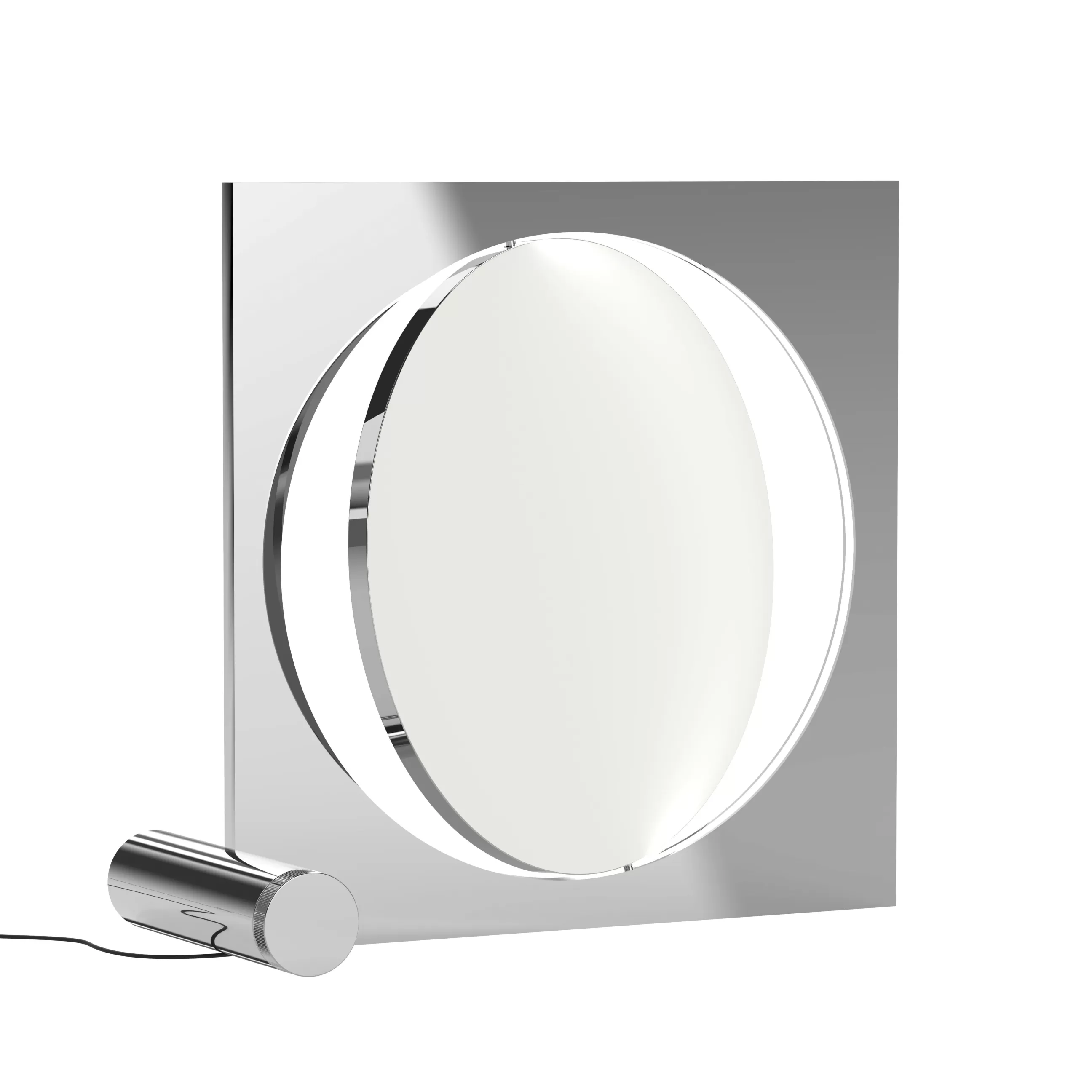 Lampes De Sol>Louis Poulsen Lampe A Poser Moonsetter Led Metal / L 64 X H 60 Cm - Edition Limitee - Blanc - Chrome